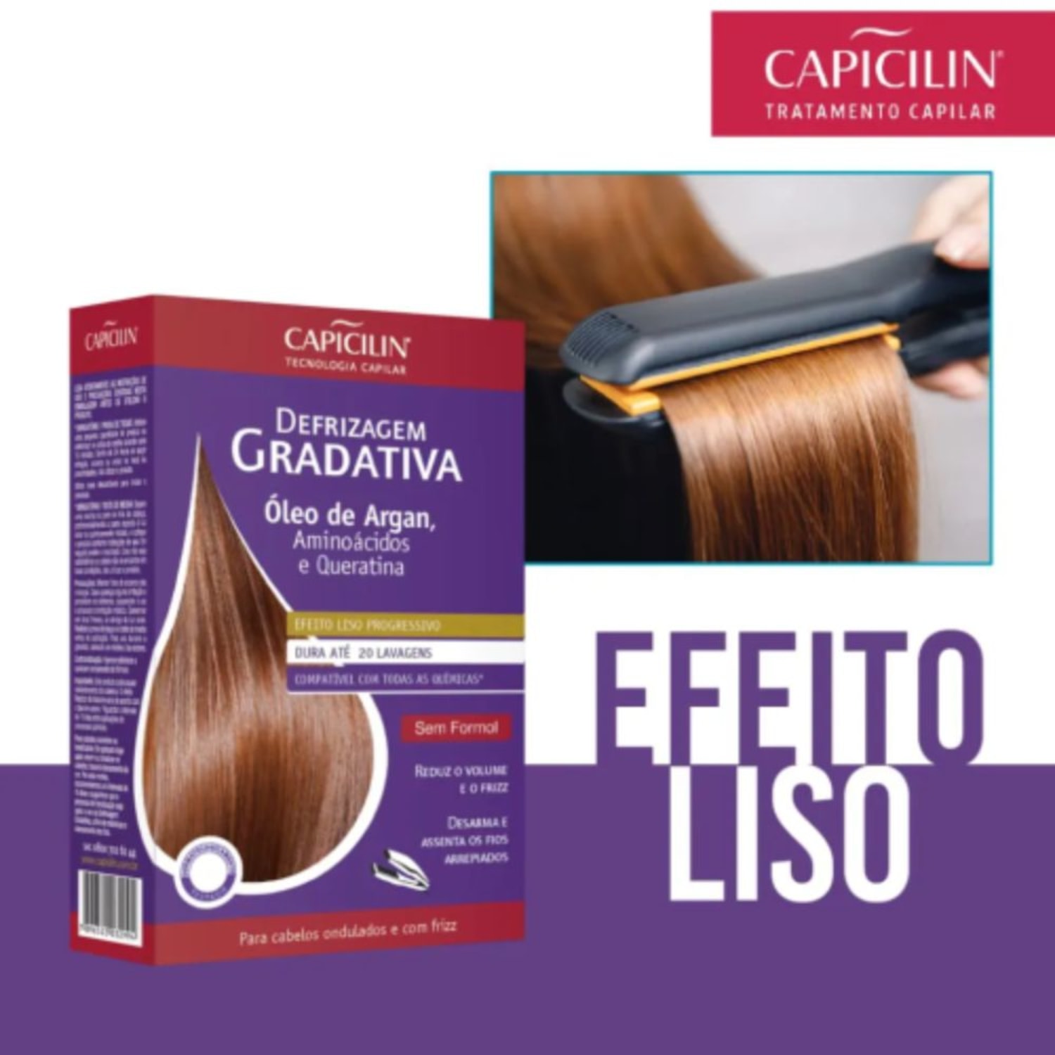 Kit Defrizante Gradativa Capicilin Óleo De Argan 190ml