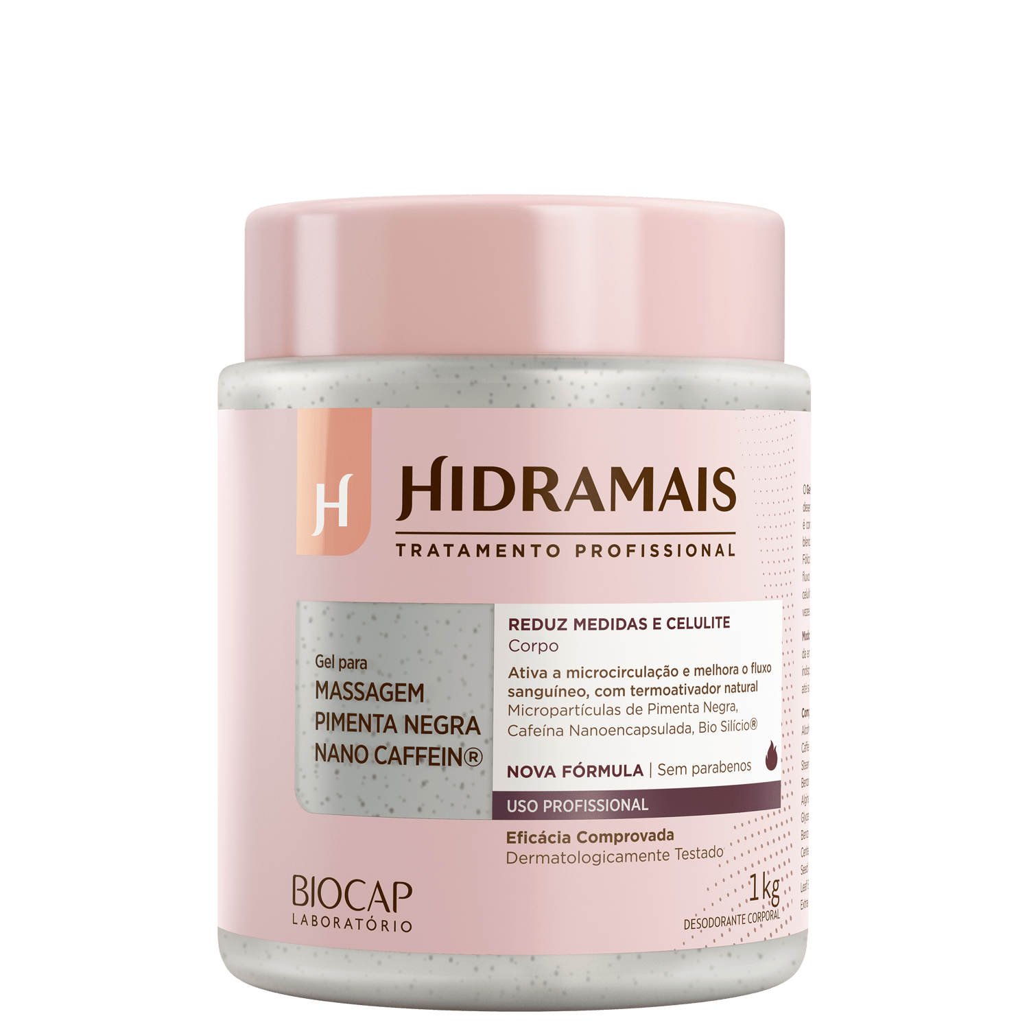 Hidramais Pimenta Negra Nano Caffein - Gel de Massagem 1kg
