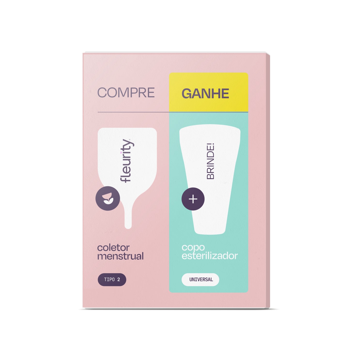 Fleurity Tipo 2 (-30 anos ou sem filhos) Sem Pigmento - Coletor Menstrual (1 unidade)