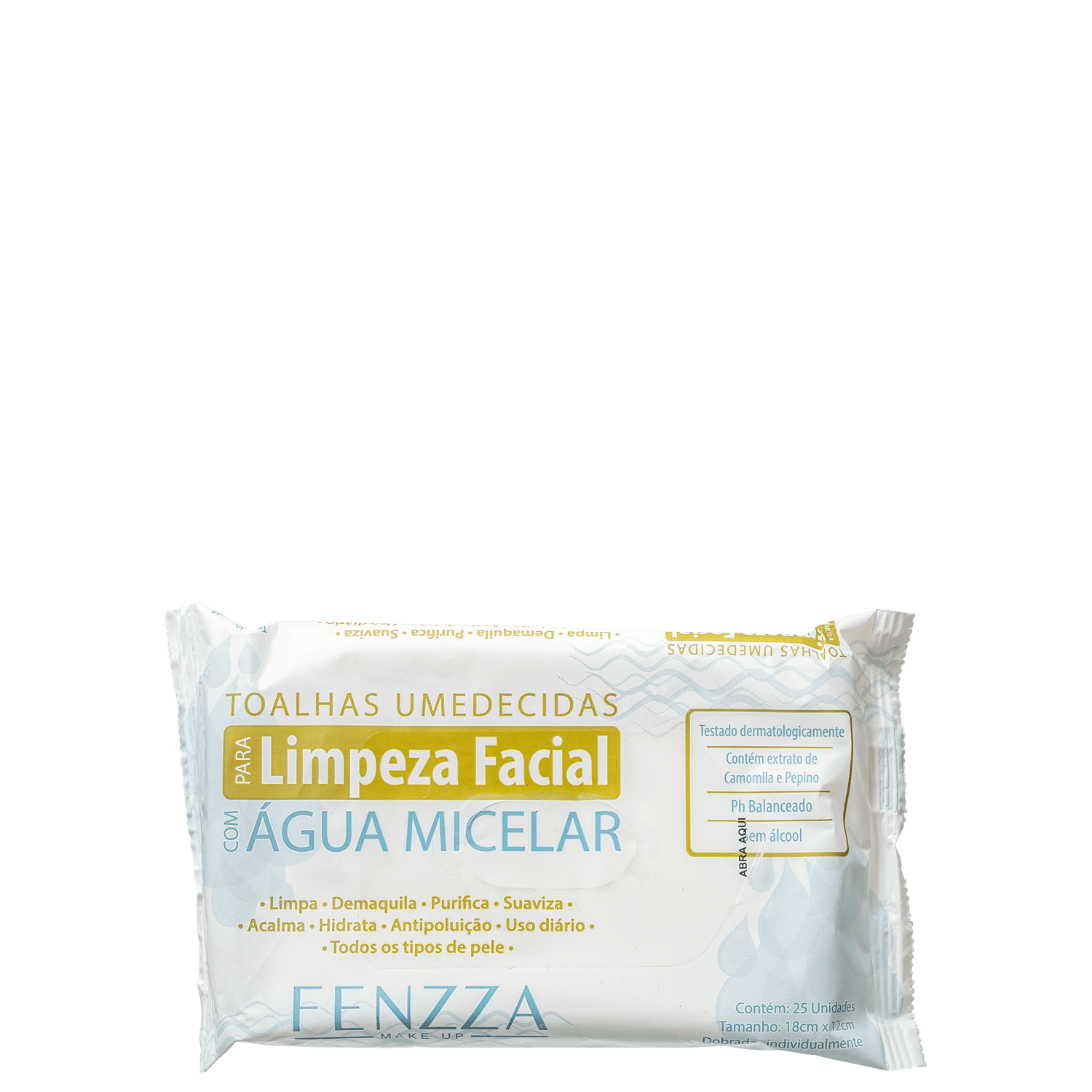 Fenzza Make Up Água Micelar - Lenço Demaquilante (25 Unidades)