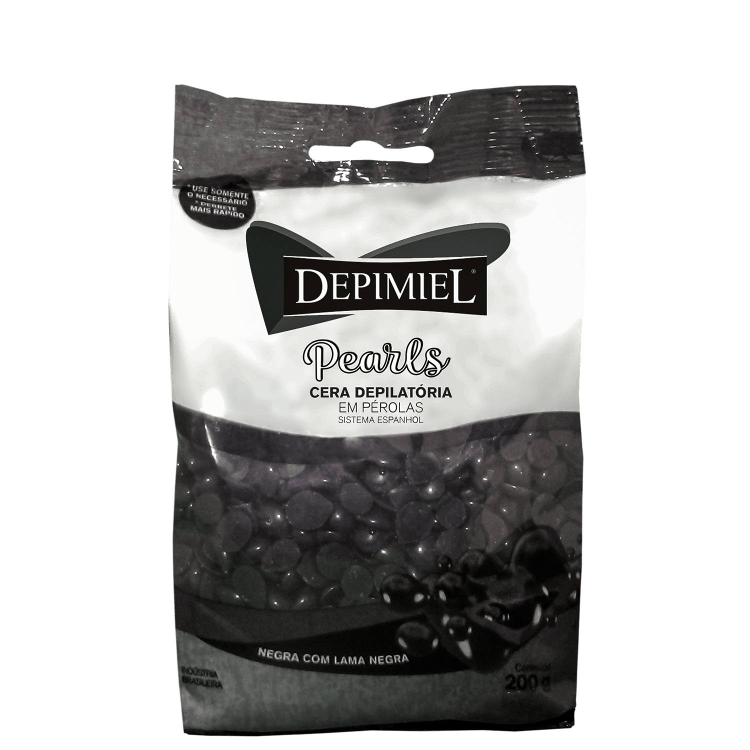 Depimiel Pearls Lama Negra - Cera Depilatória em Pérolas 200g
