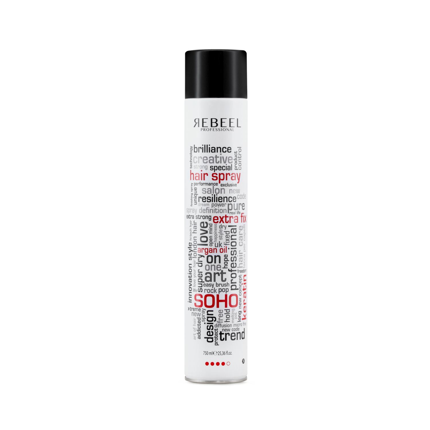 Hair Spray Rebeel Extra Fix - 500 ml ( branco ) Spray de fixação leve e flexível