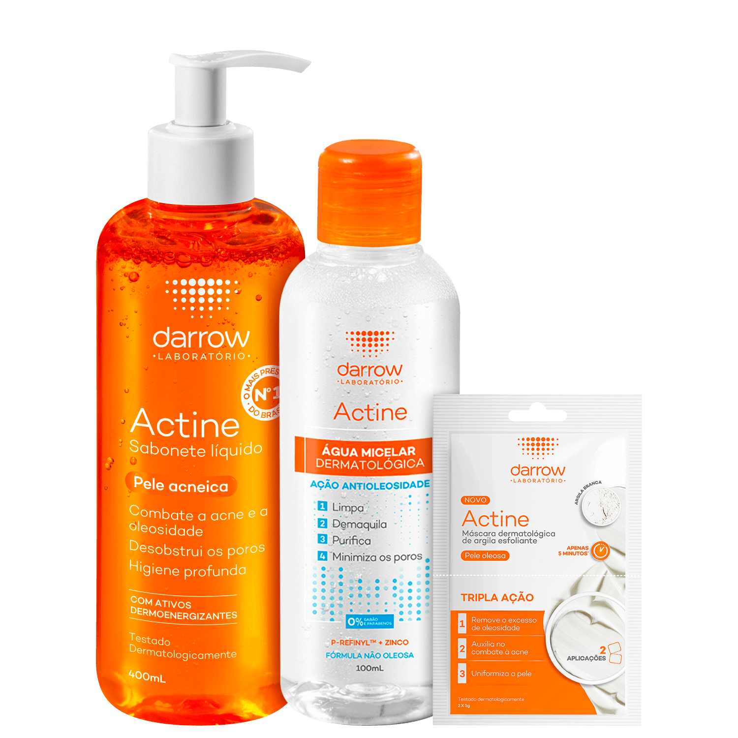 Kit Darrow Actine Control Pele Oleosa Super (4 Produtos)