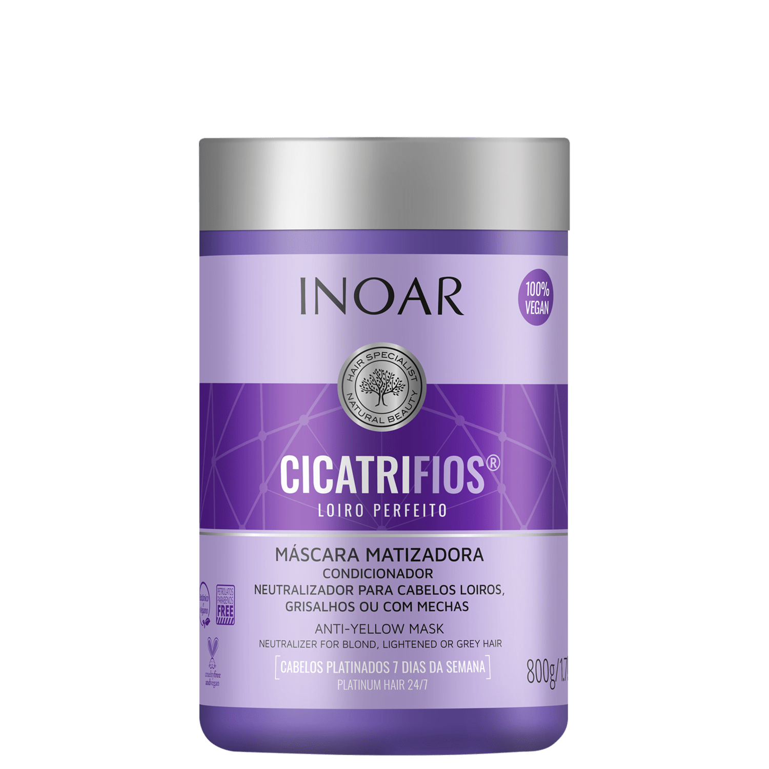 Inoar Cicatrifios Loiro Perfeito - Máscara Matizadora 800g