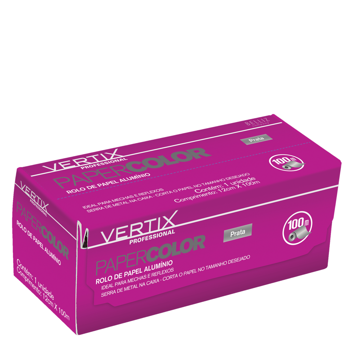 Vertix Paper Color Prata 100 metros - Rolo de Papel Alumínio para Tintura