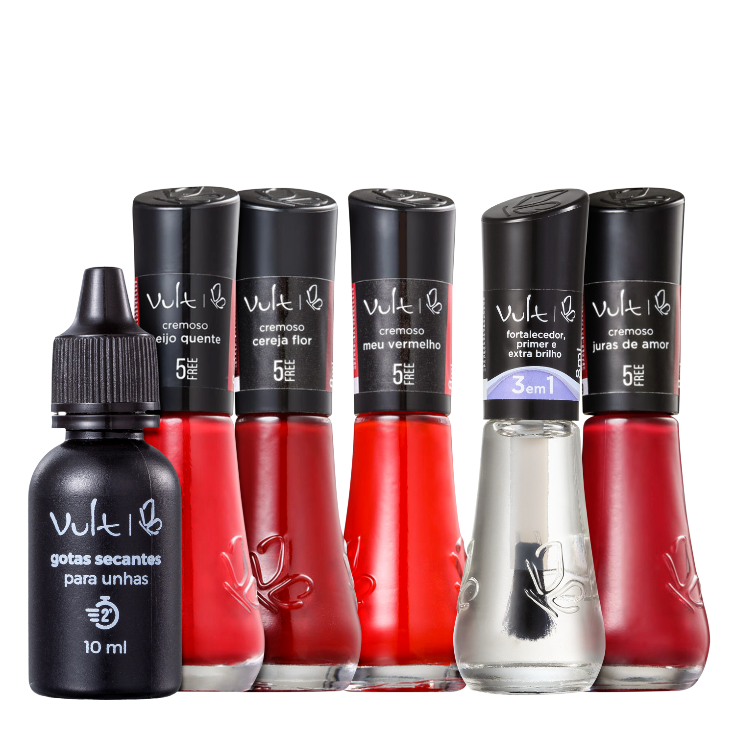 Kit Esmaltes Vermelhos 5Free (6 Produtos)