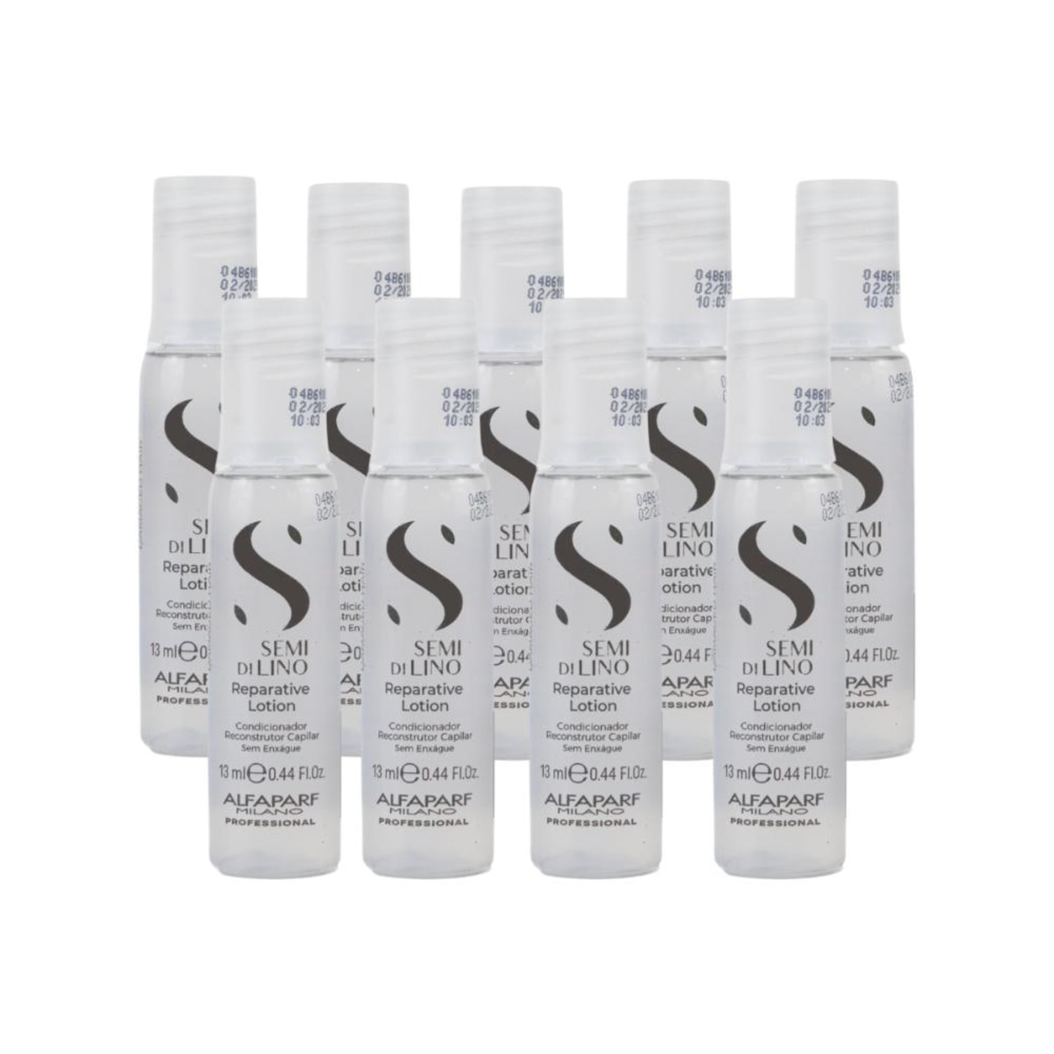 Kit Alfaparf Semi di Lino Reparative Lotion Ampolas 9 x 13 ml