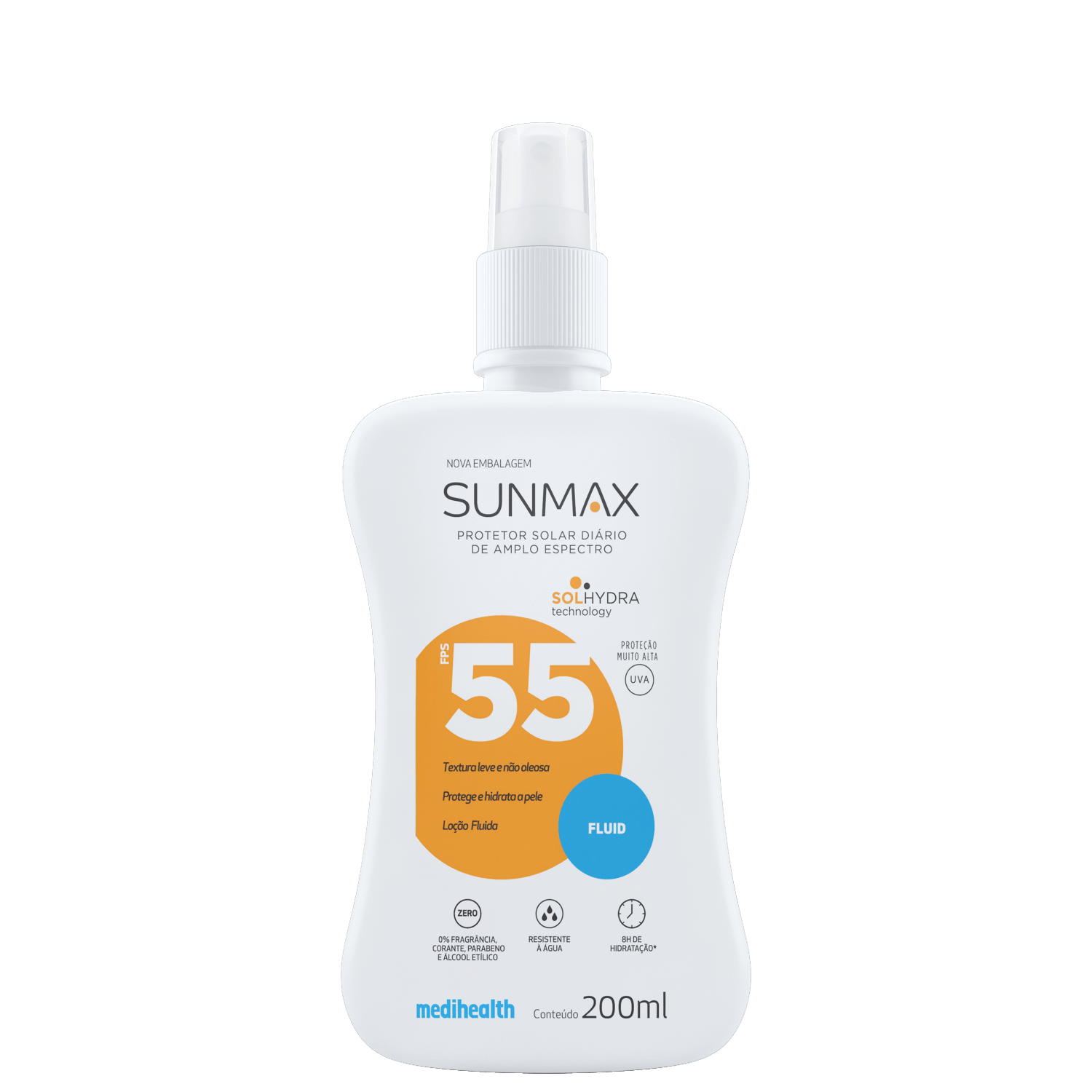 Sunmax Fluid FPS 55 - Protetor Solar 200ml