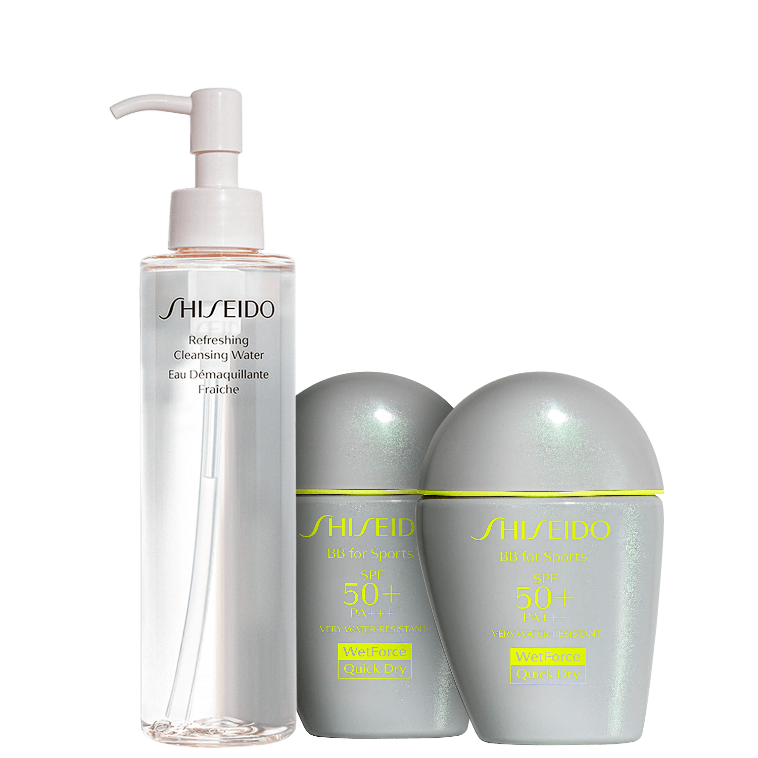 Kit Shiseido BB For Sports FPS 50 Light & Medium + Refreshing Cleansing Water (3 Produtos)