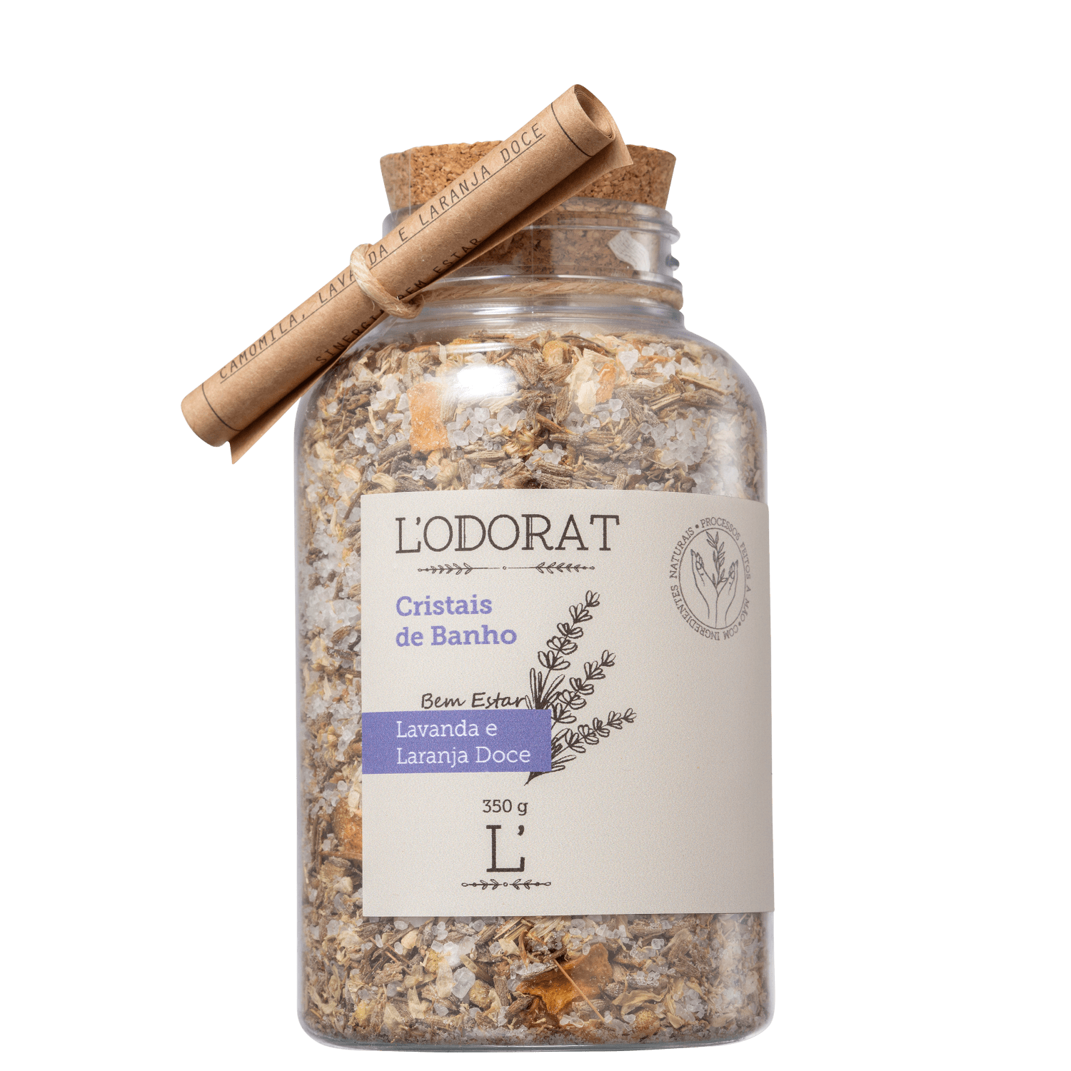 L'ODORAT Camomila, Lavanda e Laranja Doce - Sais de Banho 350g
