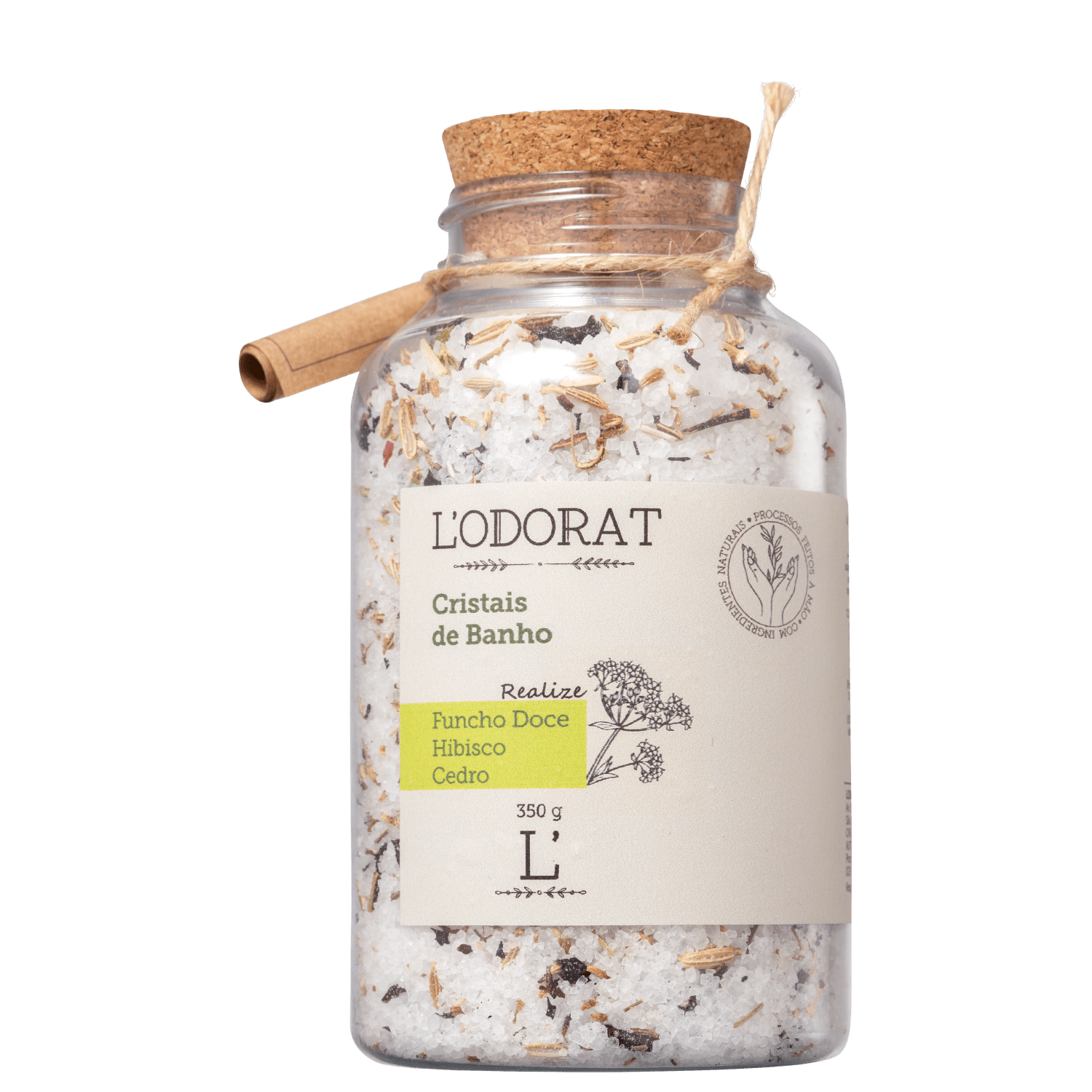 L'ODORAT Funcho Doce, Hibisco e Cedro - Sais de Banho 350g