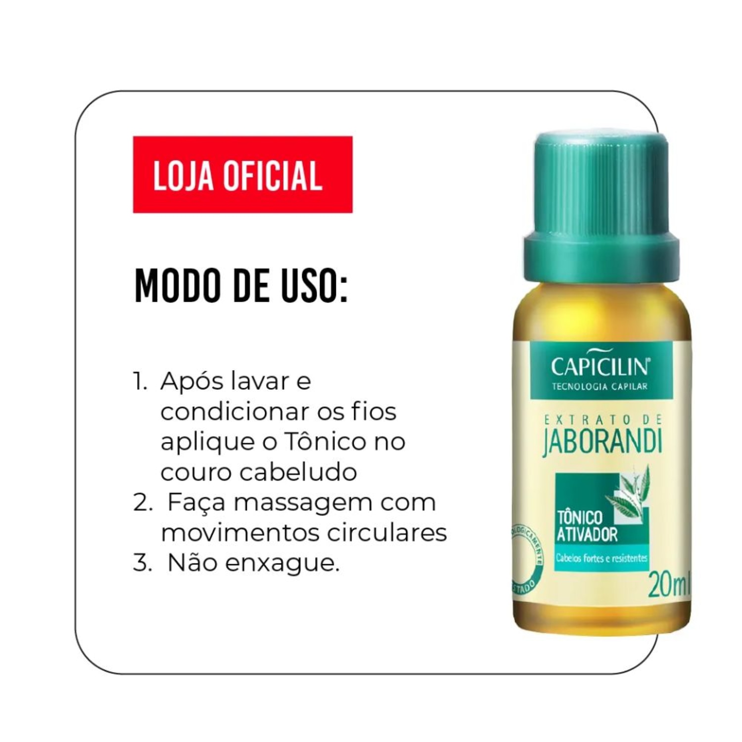 Tônico capilar Capicilin Jaborandi 20ml