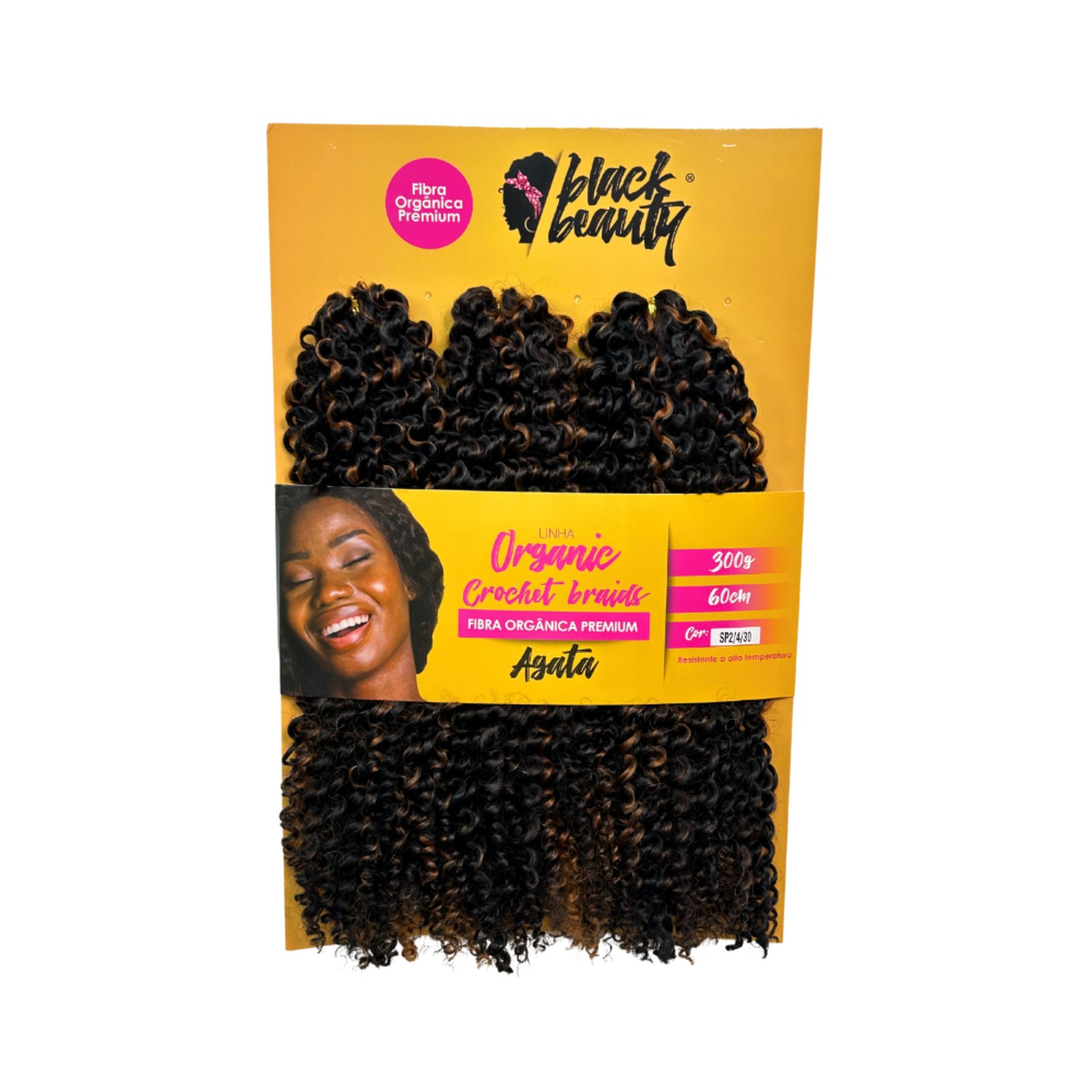 Black Beauty Organic Crochet Braids Agata SS2/4/30 - Aplique de Cabelo 60cm (300g)