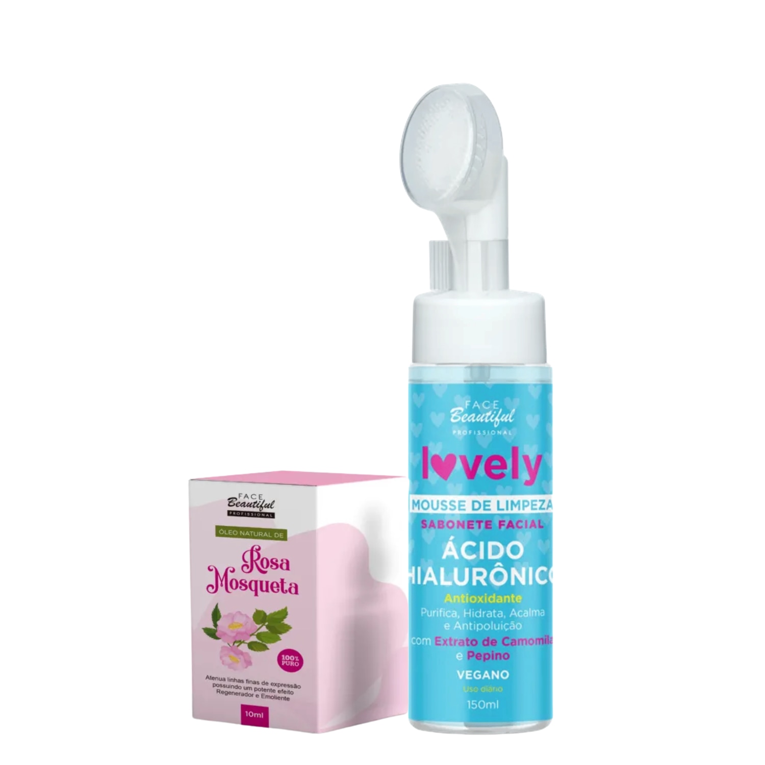DUO Óleo de Rosa Mosqueta e Sabonete Facial Lovely Ácido Hialurônico 150ml - Face Beautiful