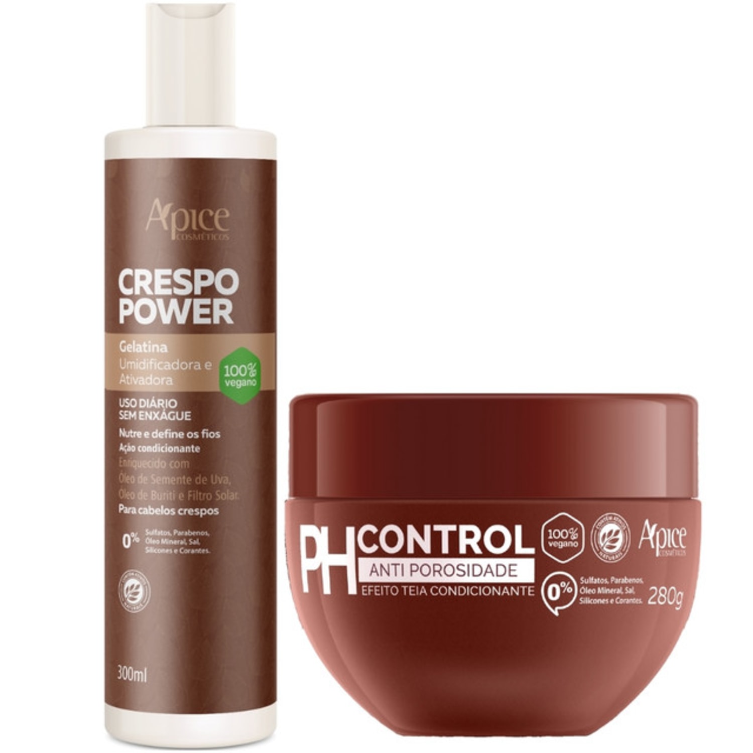 Kit Crespo Power Apse Gelatina Ativadora + Ph Control 300g Anti Porosidade Tratamento Capilar
