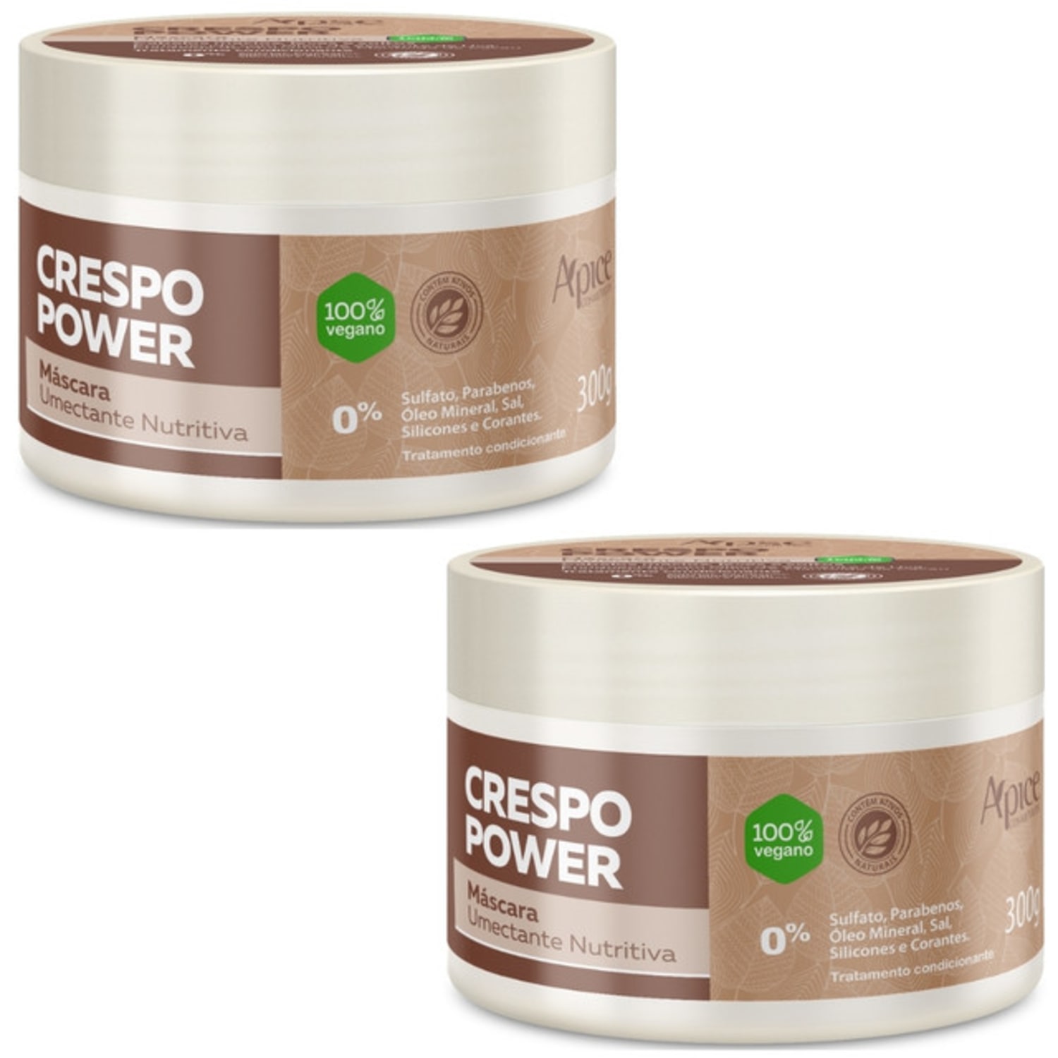 Kit 2 Mascara Nutrição Apse Apice Crespo Power Umectante Cabelo Profissional Vegano 300g