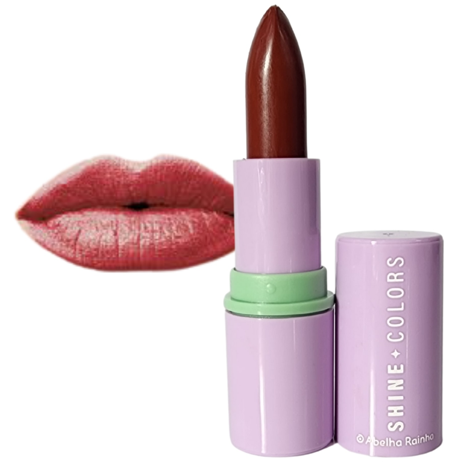 Abelha Rainha Shine Colors Batom Brilho Intenso Marrom Desejo FPS 15 3,7g