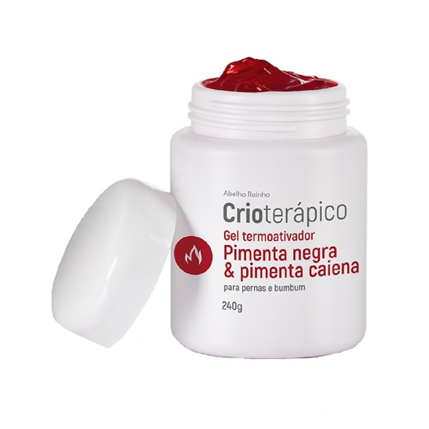 Abelha Rainha Crioterápico Gel Termoativador Pimenta Negra e Pimenta Caiena Para Pernas e Bumbum 240g