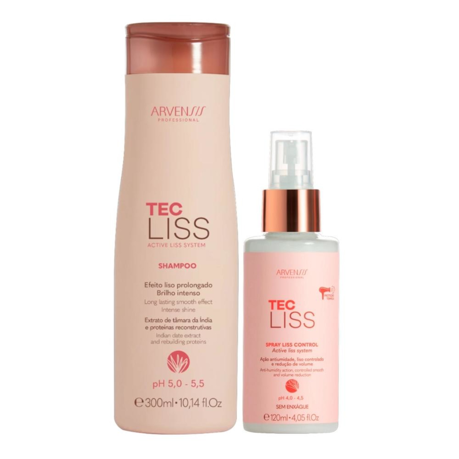 Kit Arvensis Tec Liss - Shampoo 300ml + Finalizador 120ml