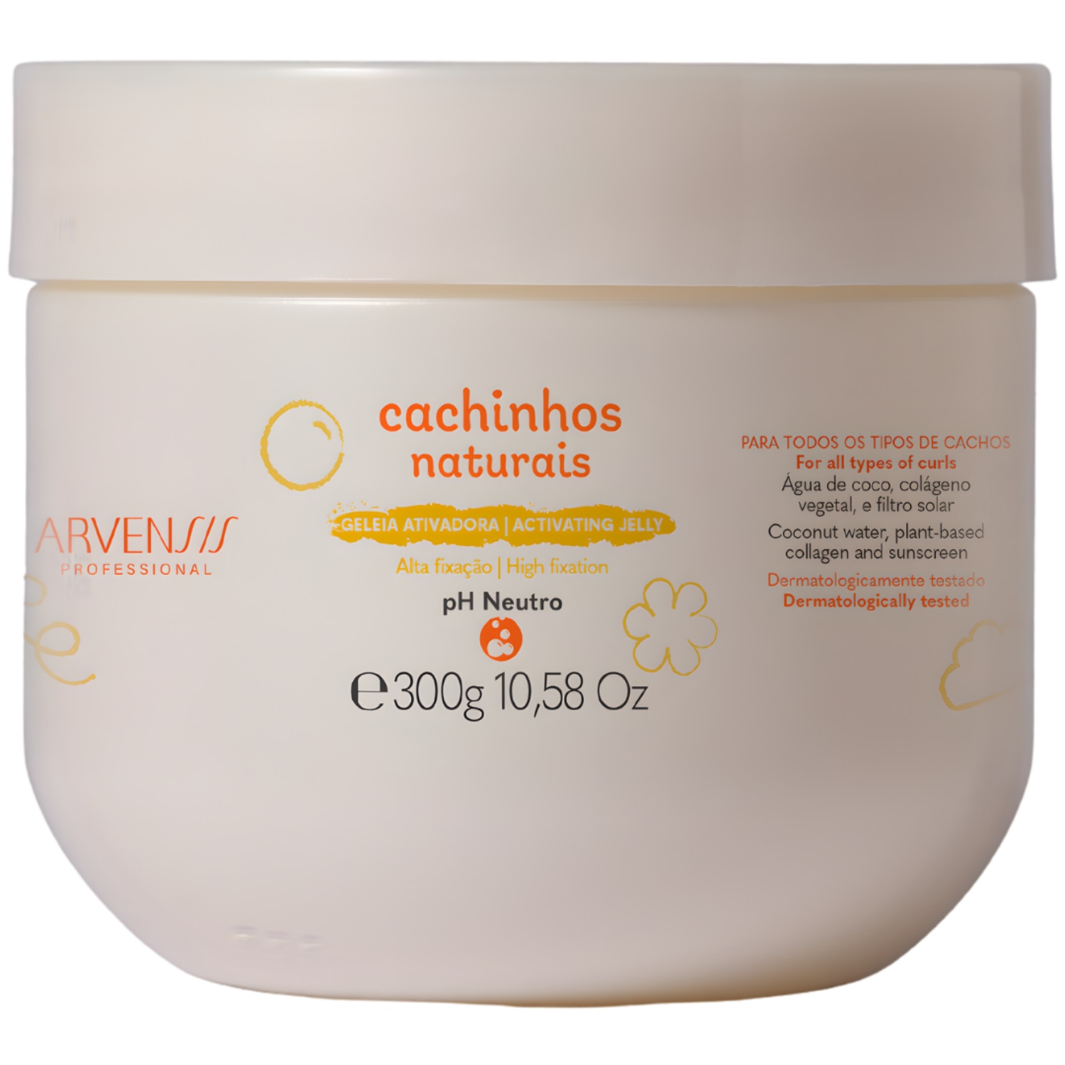 Gelatina Ativadora Cachinhos Naturais Arvensis Fixação Forte Linha Infantil Hipoalergenico 300g