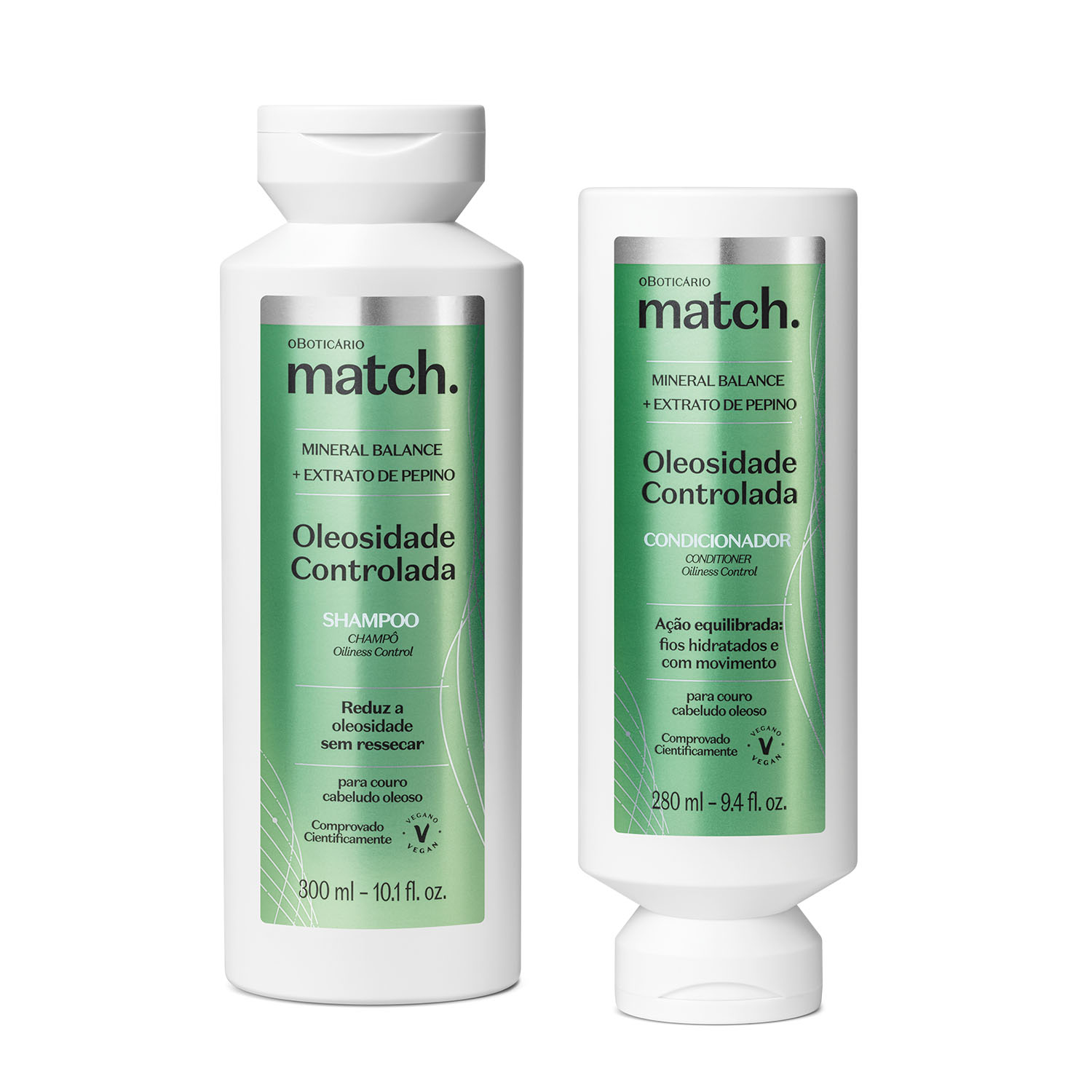 Combo Match Oleosidade Controlada: Shampoo 300ml + Condicionador 280ml > Combo Match Oleosidade Controlada: Shampoo 300ml + Condicionador 280ml
