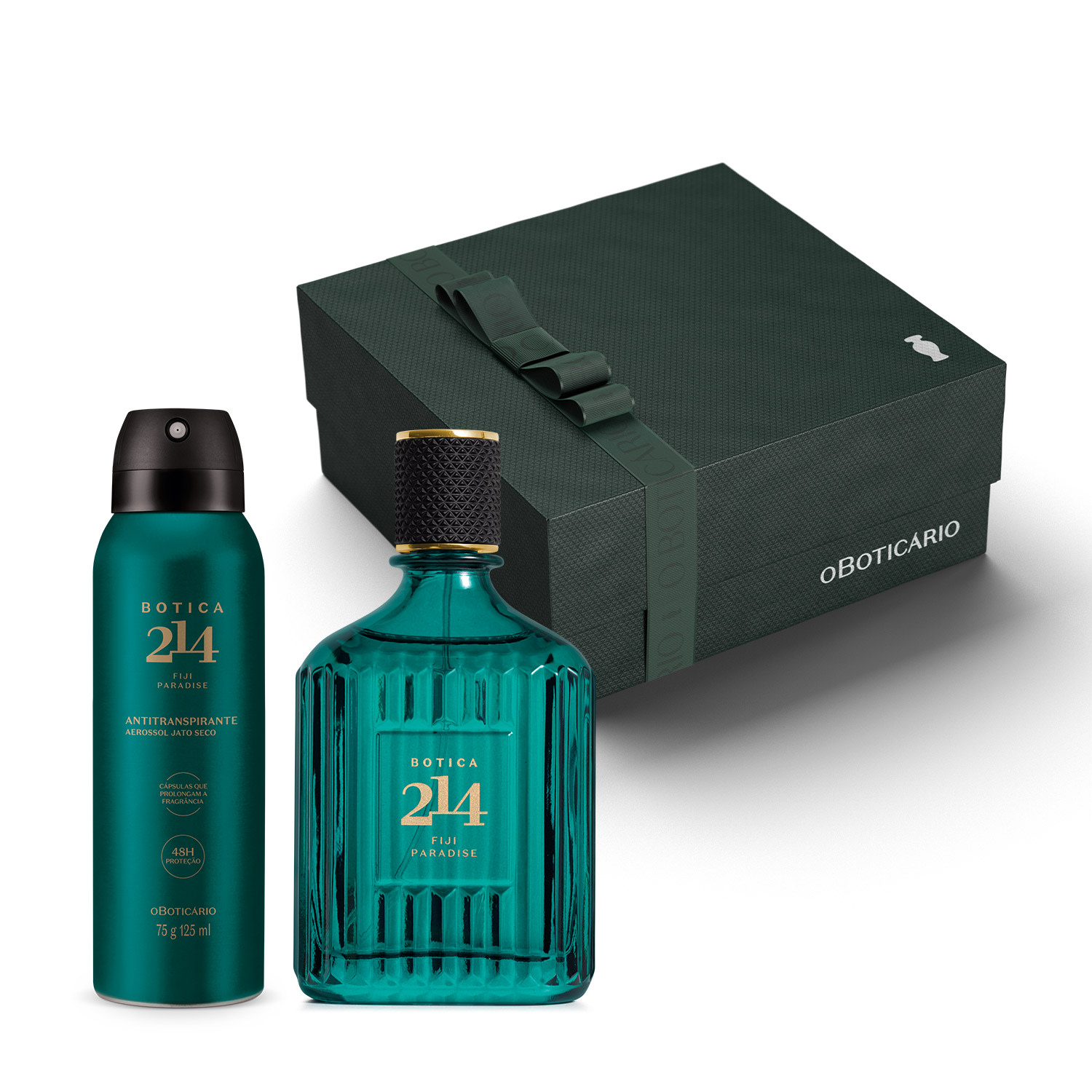 Combo Presente Dia dos Pais Botica 214 Fiji Paradise: Eau De Parfum 90ml + Desodorante 75g/125ml + Caixa de Presente