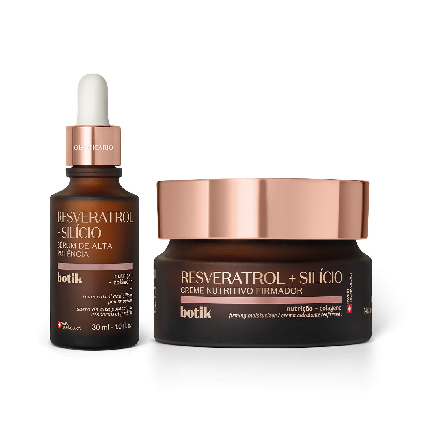 Combo Botik Resveratrol E Silício: Sérum Facial 30ml + Creme Nutritivo Firmador 40g > Combo Botik Resveratrol E Silício: Sérum Facial 30ml + Creme Nutritivo Firmador 40g