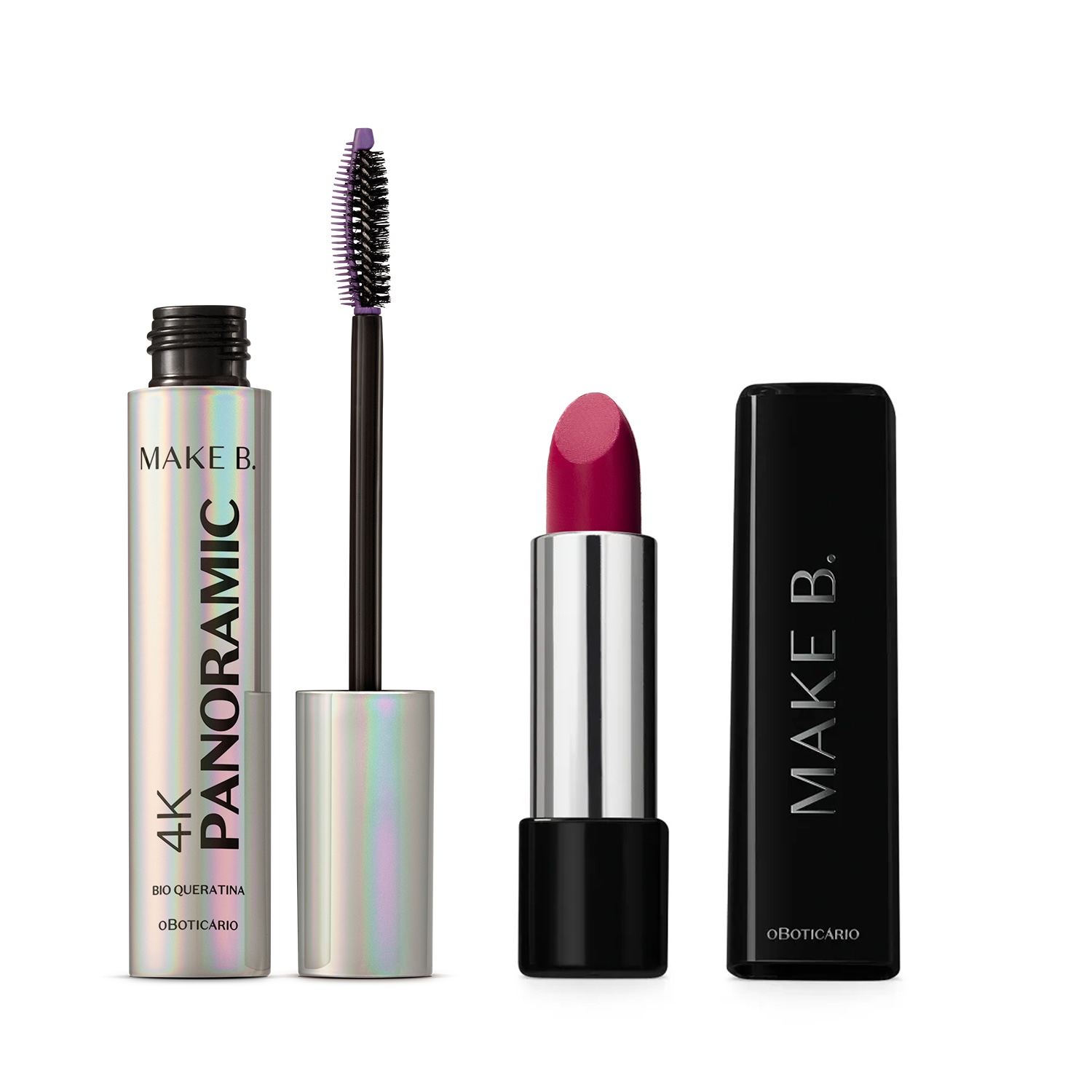 Combo Make B.: Batom Rosa Fúcsia By Narcisa 3,6g + Máscara de Cílios 10g > Combo Make B.: Batom Rosa Fúcsia By Narcisa 3,6g + Máscara de Cílios 10g