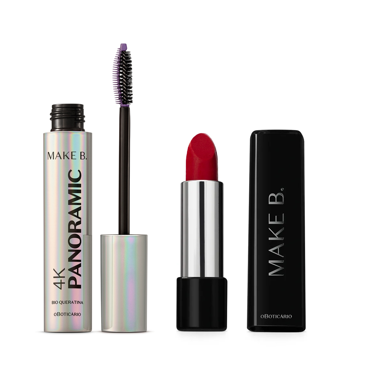 Combo Make B.: Batom Vermelho By Narcisa 3,6g + Máscara de Cílios 10g