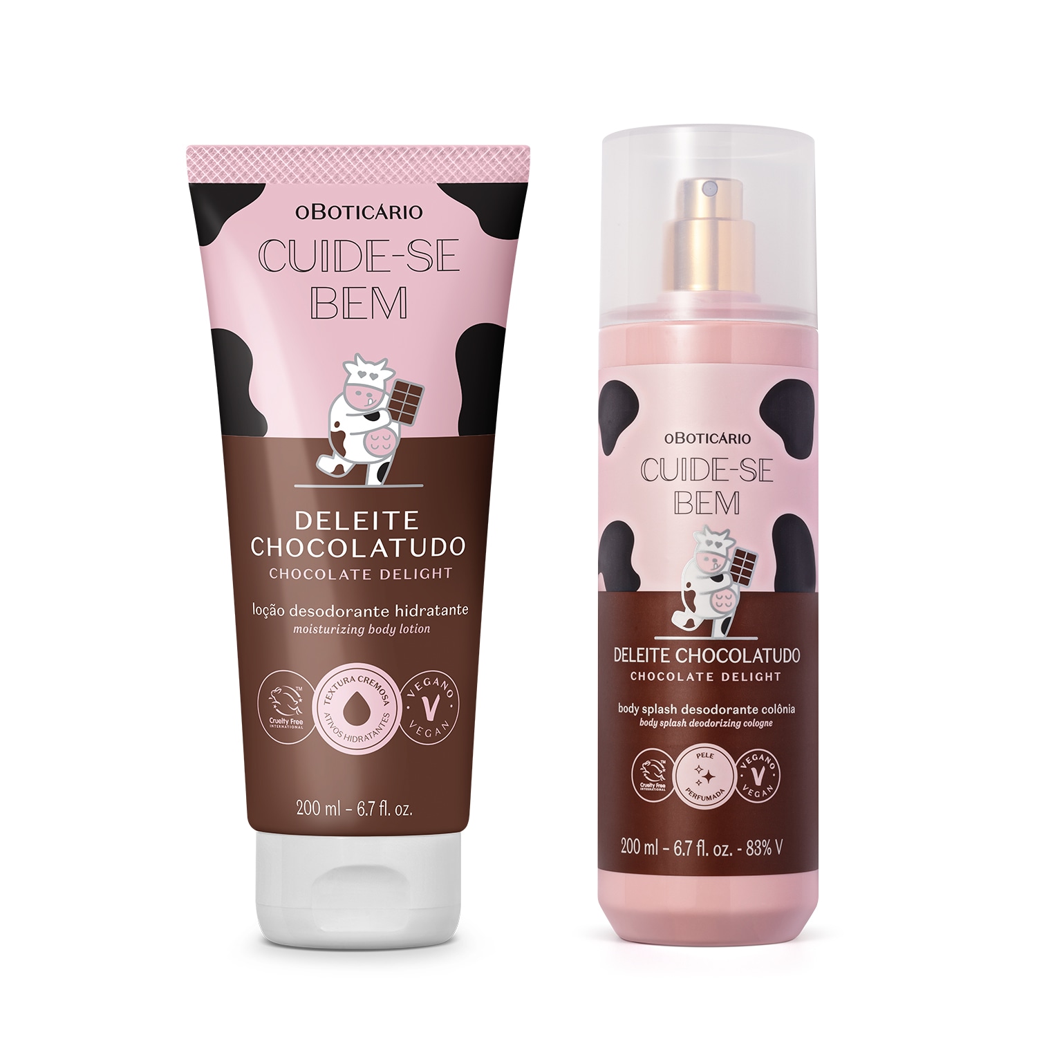 Combo Cuide-se Bem Deleite Chocolatudo: Loção Corporal 200ml + Body Splash 200ml > Combo Cuide-se Bem Deleite Chocolatudo: Loção Corporal 200ml + Body Splash 200ml