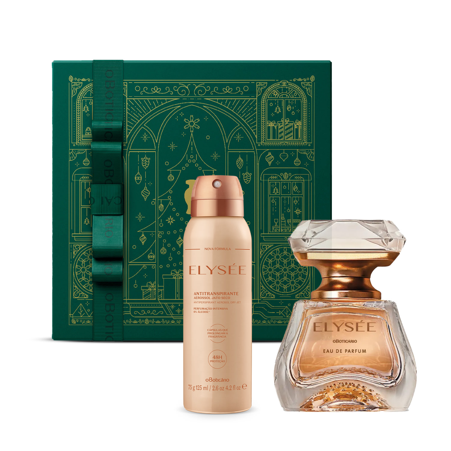 Combo Presente Elysée: Eau De Parfum 50ml + Desodorante Antitranspirante Aerossol 75g + Caixa Presenteável