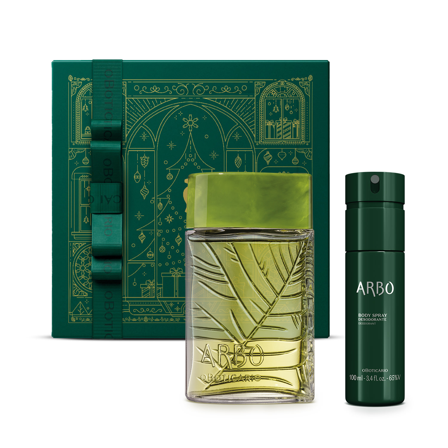 Combo Presente Arbo Forest: Desodorante Colônia 100ml + Body Spray 100ml + Caixa de Presente