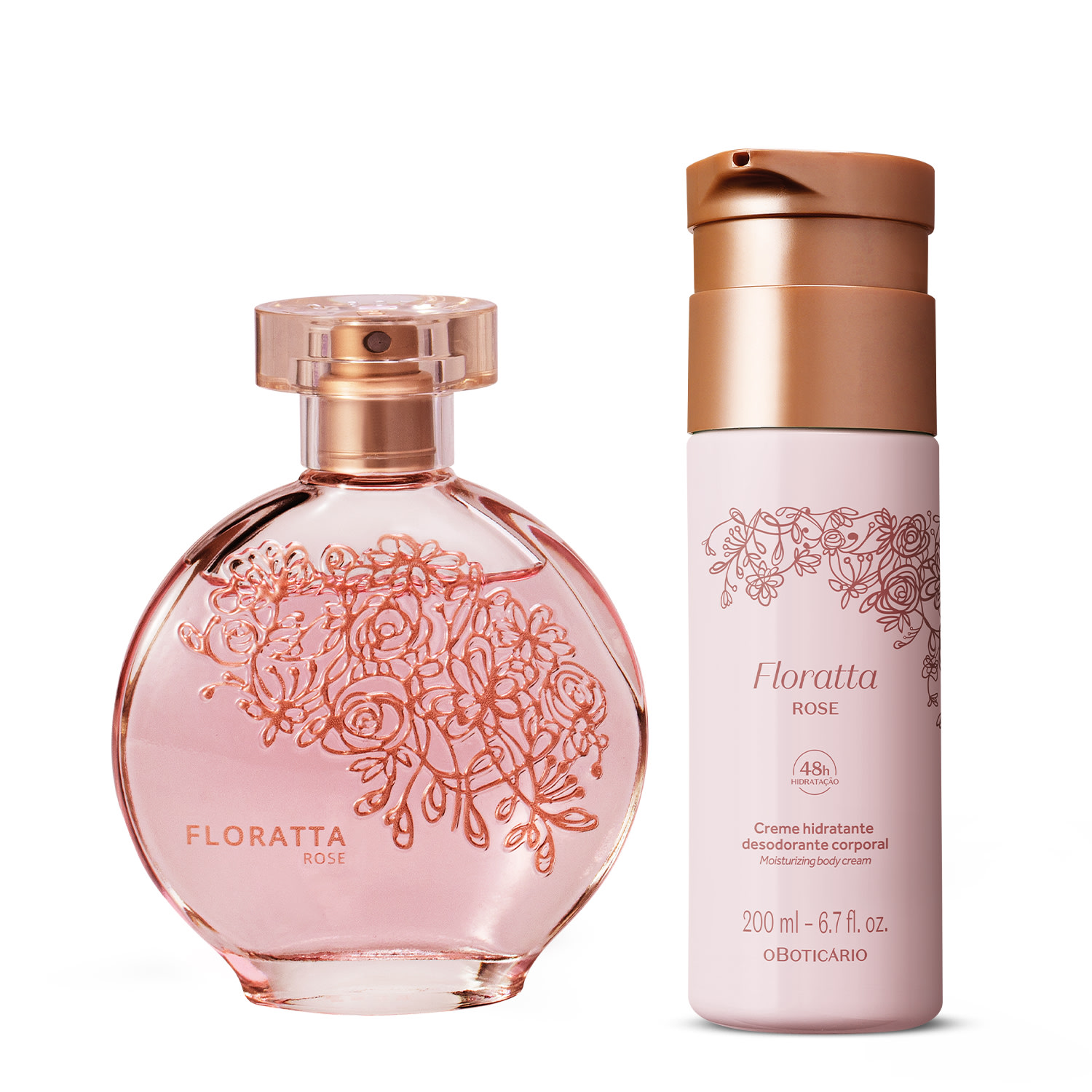 Combo Floratta Rose: Desodorante Colônia 75ml + Creme Corporal 200ml > Combo Floratta Rose: Desodorante Colônia 75ml + Creme Corporal 200ml