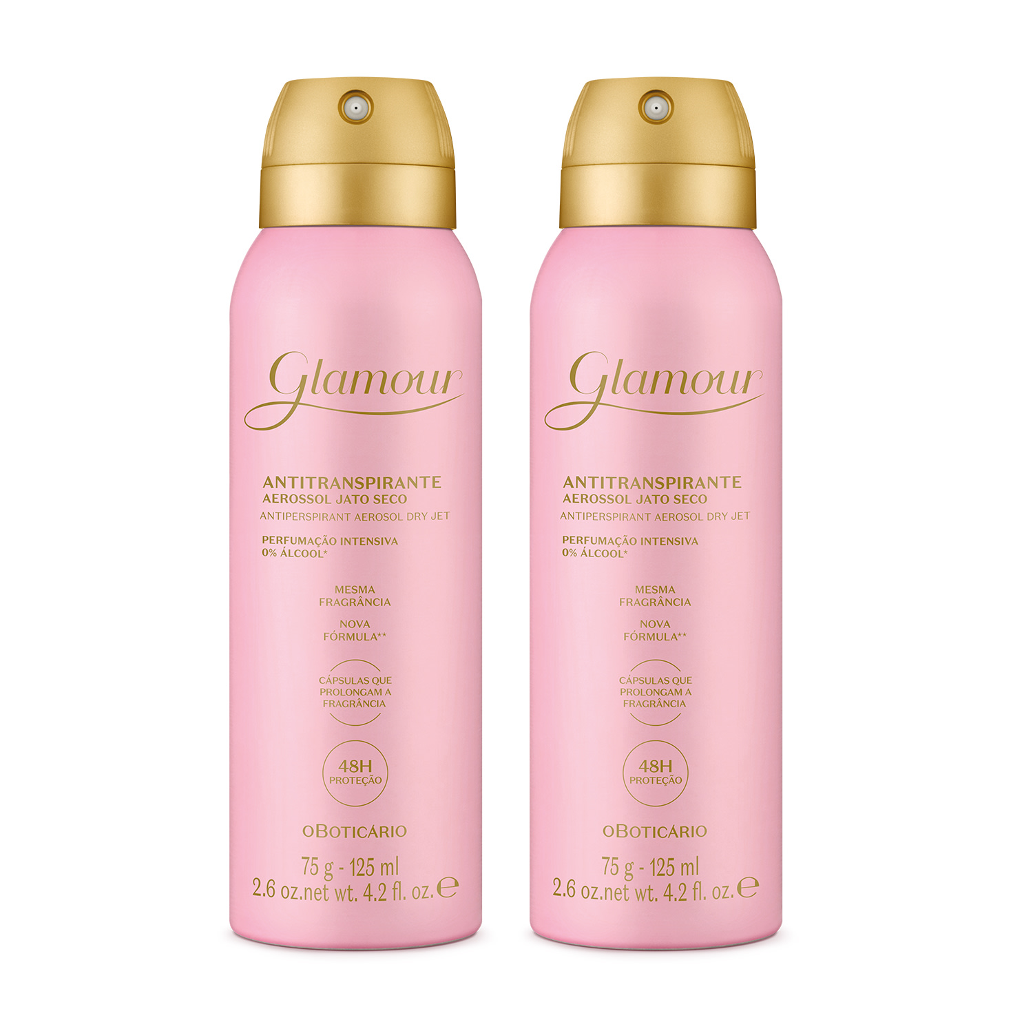 Combo Glamour: Desodorante Antitranspirante Aerossol 2x75g/125ml > Combo Glamour: Desodorante Antitranspirante Aerossol 2x75g/125ml