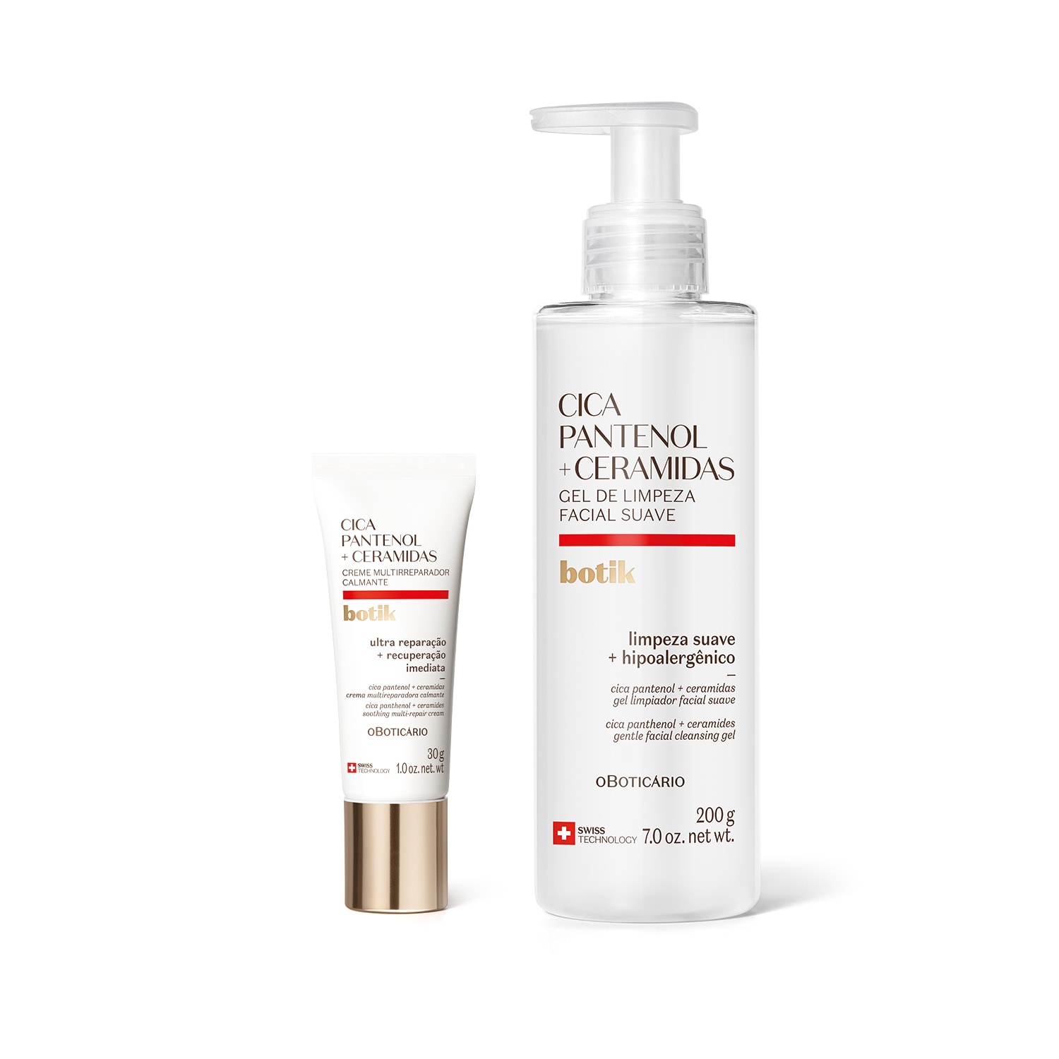 Combo Botik Cica Pantenol E Ceramidas: Gel de Limpeza Facial Suave 200g + Creme Facial Multirreparador Calmante 30g > Combo Botik Cica Pantenol E Ceramidas: Gel de Limpeza Facial Suave 200g + Creme Facial Multirreparador Calmante 30g