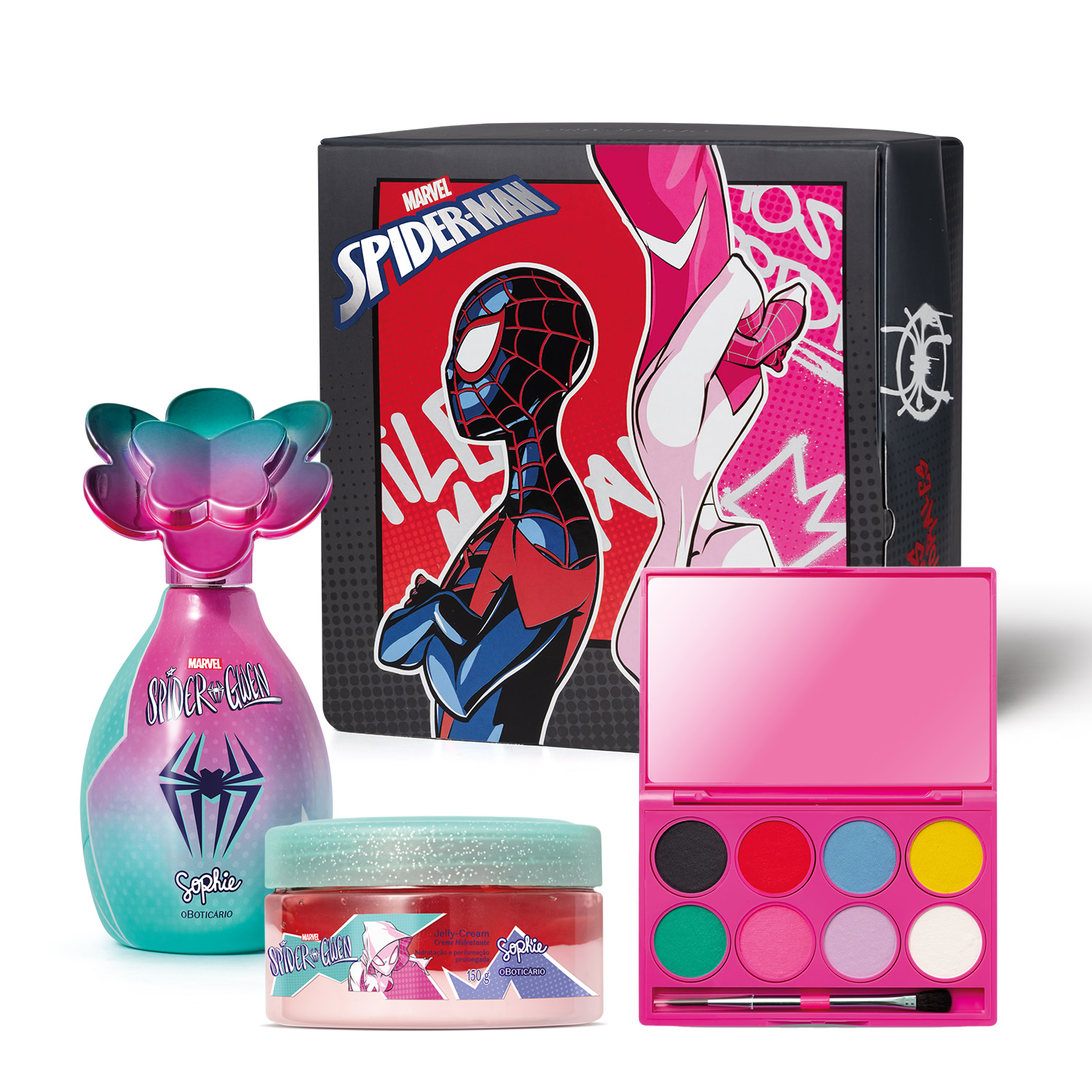 Combo Presente Dia das Crianças Sophie Spider-Gwen (4 itens) > Combo Presente Dia das Crianças Sophie Spider-Gwen (4 itens)