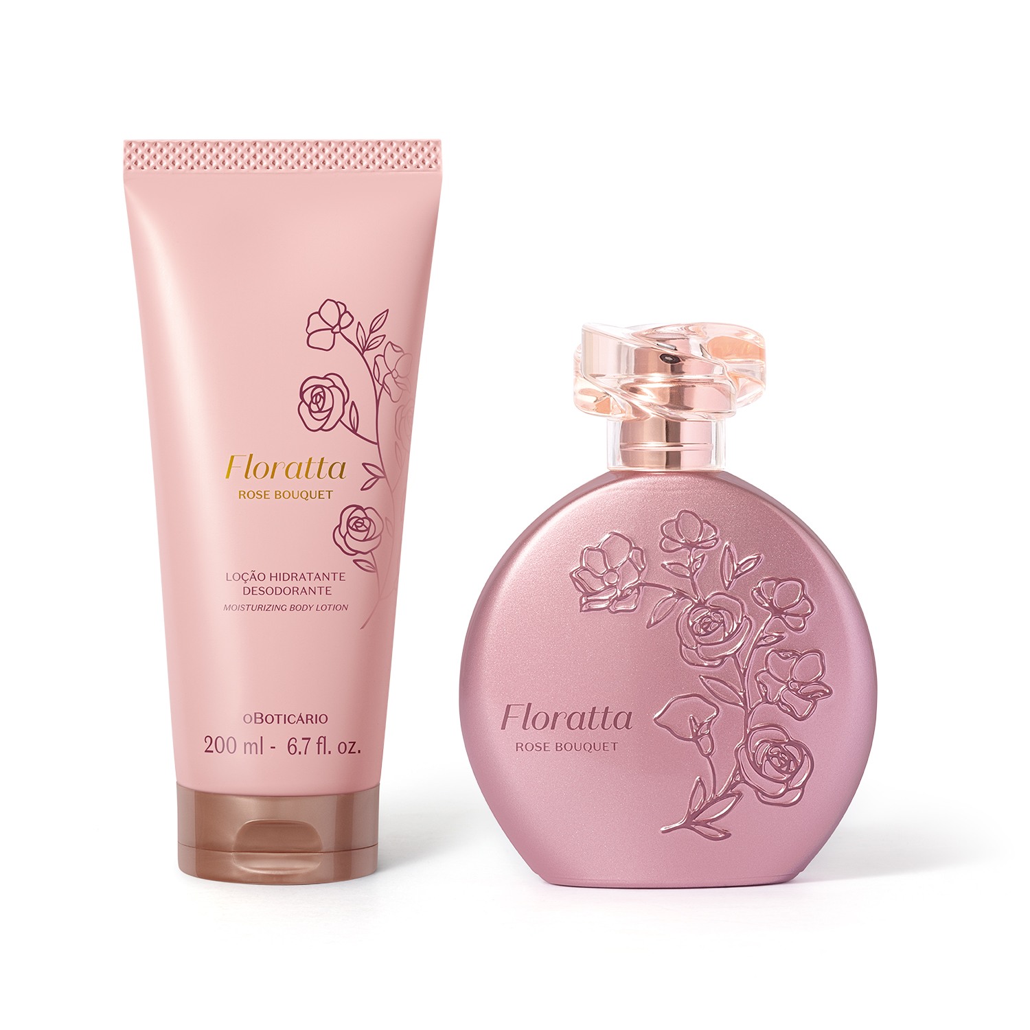 Combo Floratta Rose Bouquet: Desodorante Colônia 75ml + Loção Corporal 200ml > Combo Floratta Rose Bouquet: Desodorante Colônia 75ml + Loção Corporal 200ml