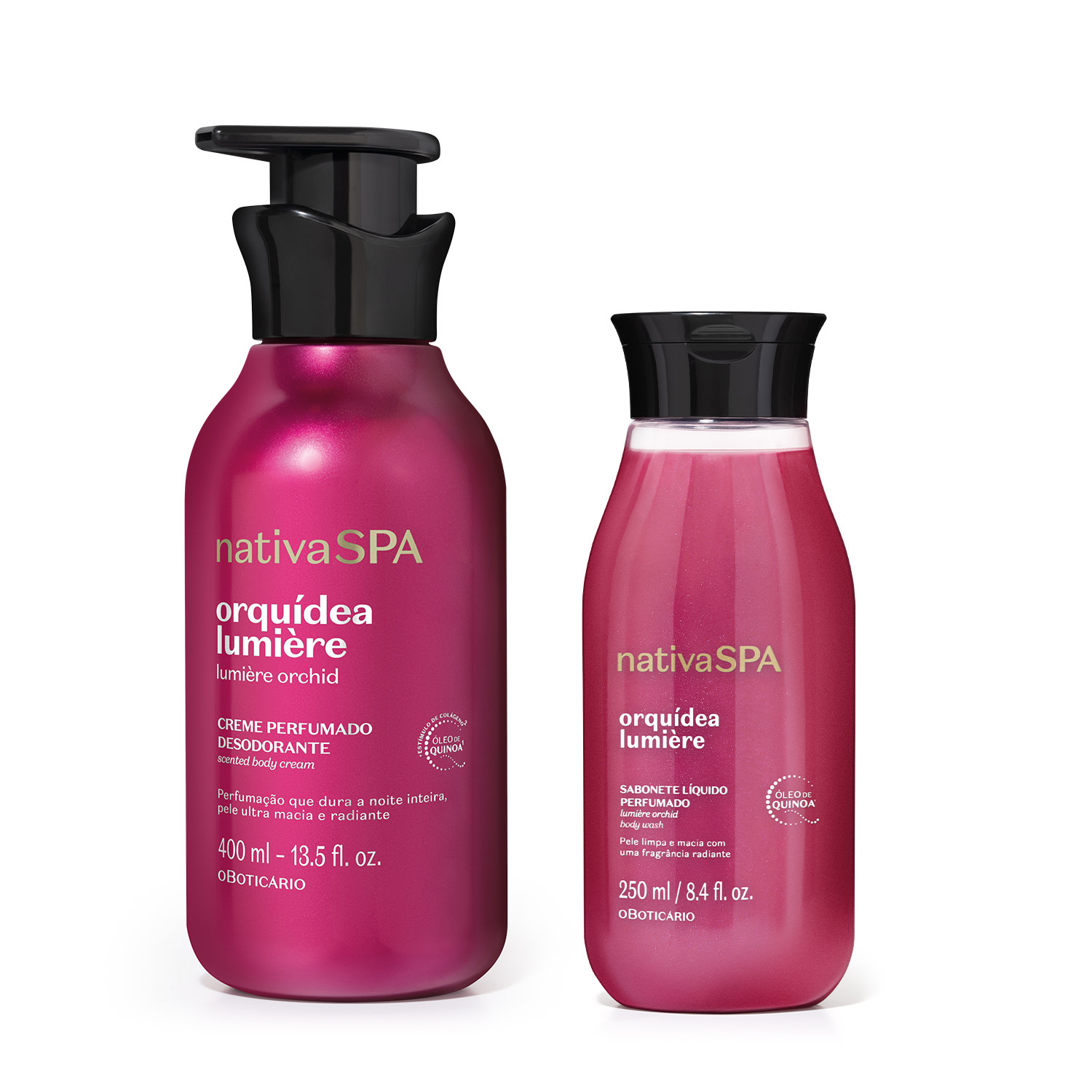 Combo Nativa SPA Orquidea Lumière: Creme Perfumado Desodorante 400ml + Sabonete Líquido Corporal 250ml > Combo Nativa SPA Orquidea Lumière: Creme Perfumado Desodorante 400ml + Sabonete Líquido Corporal 250ml