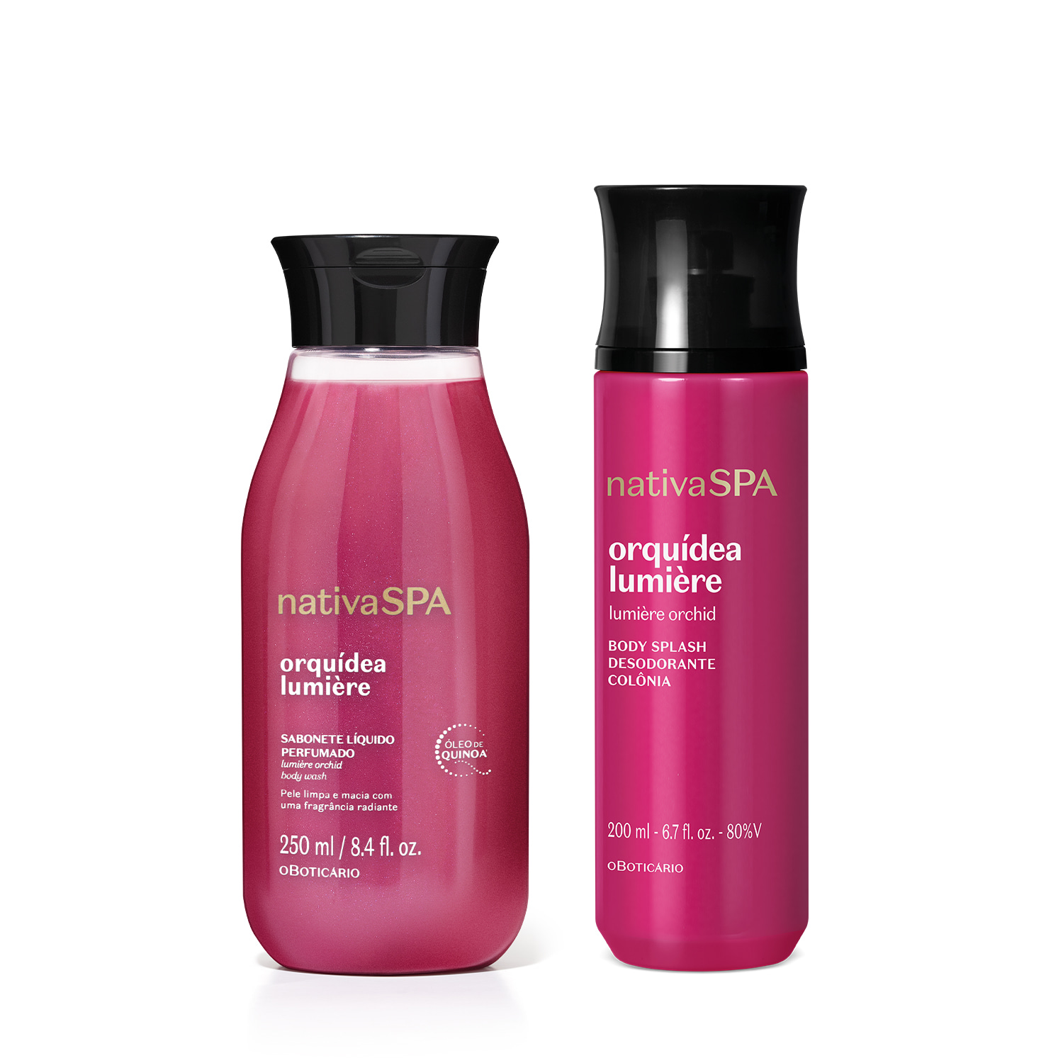 Combo Nativa SPA Orquidea Lumière: Body Splash 200ml + Sabonete Líquido Corporal 250ml > Combo Nativa SPA Orquidea Lumière: Body Splash 200ml + Sabonete Líquido Corporal 250ml