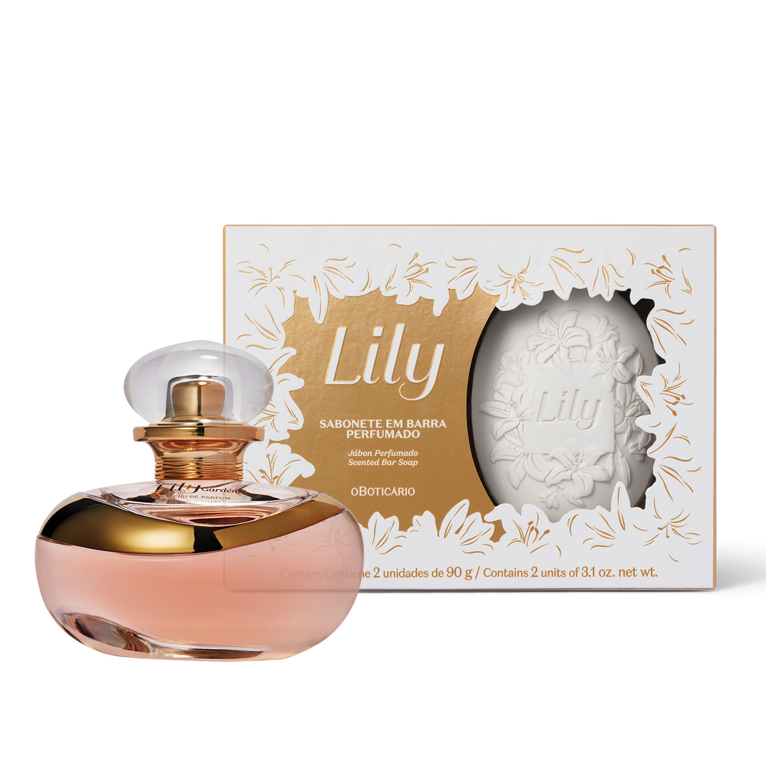 Combo Lily: Eau De Parfum 75ml + Sabonetes Em Barra Perfumados 2x90g > Combo Lily: Eau De Parfum 75ml + Sabonetes Em Barra Perfumados 2x90g