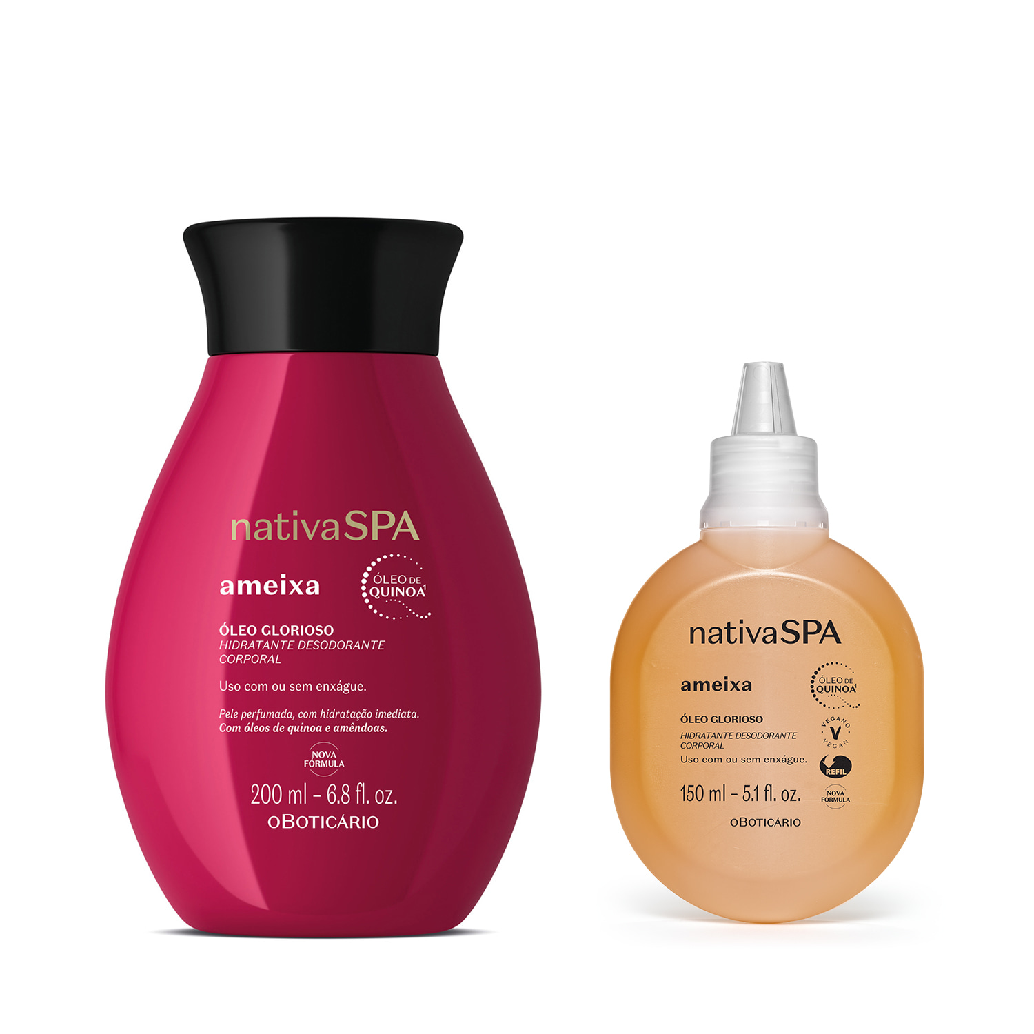 Combo Nativa Spa Ameixa: Óleo Glorioso Corporal 200ml + Refil 150ml