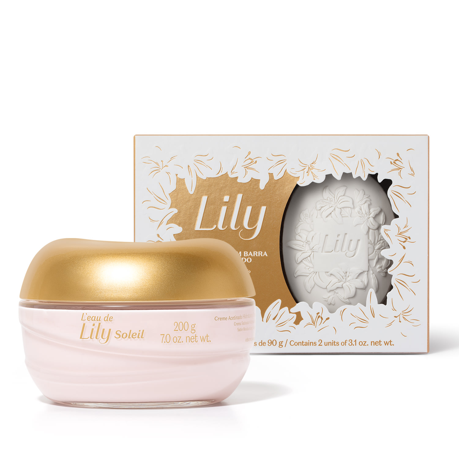 Combo L'eau de Lily Soleil: Creme Acetinado Corporal 200g + Sabonetes Em Barra Perfumados 2x90g > Combo L'eau de Lily Soleil: Creme Acetinado Corporal 200g + Sabonetes Em Barra Perfumados 2x90g