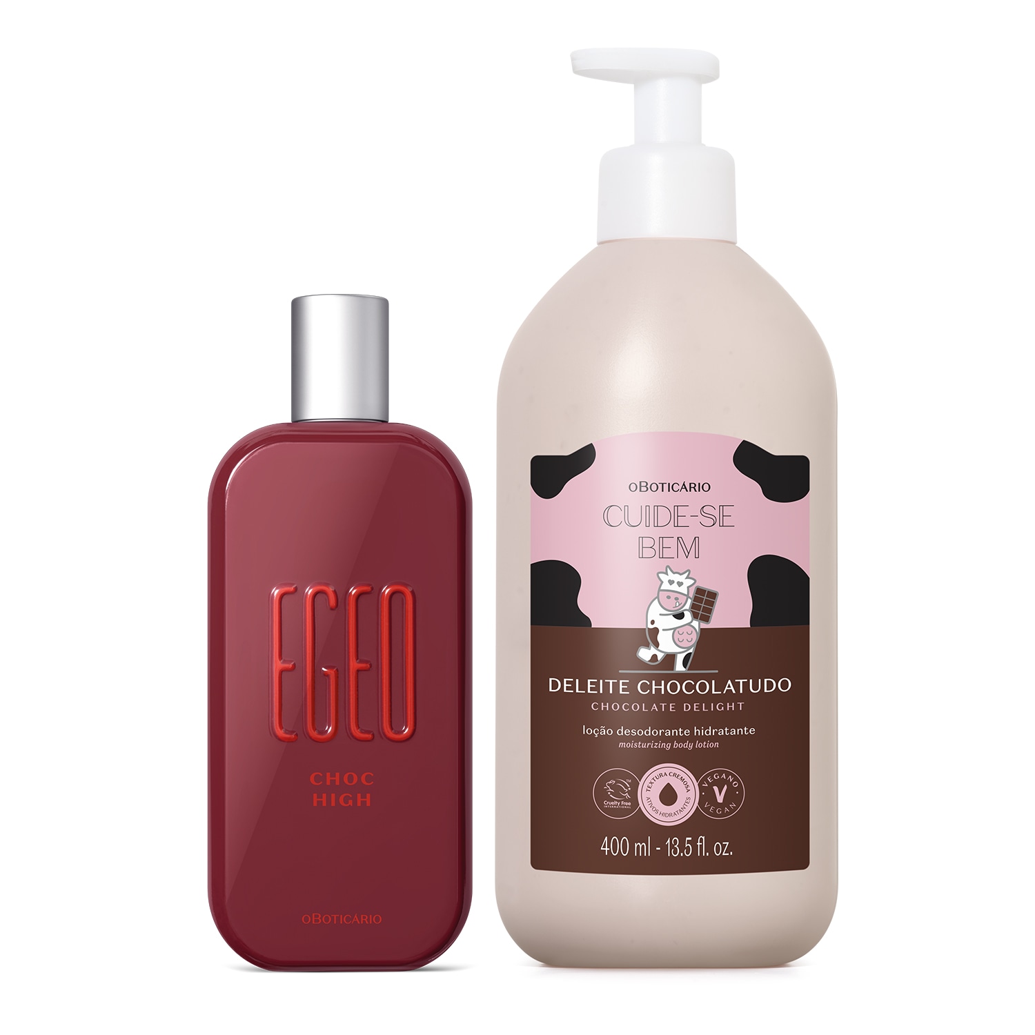 Combo Egeo Choc Hig Desodorante Colônia 90ml + Loção Corporal Cuide-se Bem Chocolatudo 400ml