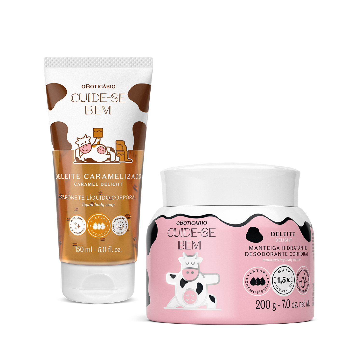 Combo Cuide-Se Bem Deleite: Manteiga Corporal 200g + Sabonete Líquido 150ml