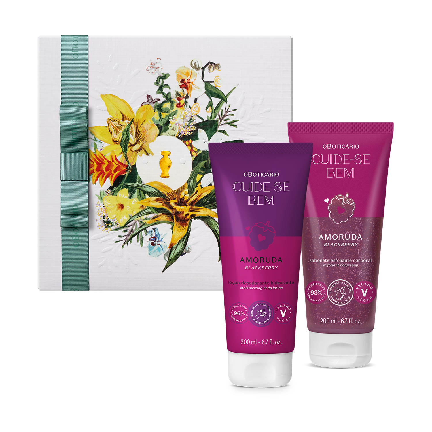 Combo Presente Dia Das Mães Cuide-Se Bem Amoruda : Loção Corporal 200ml + Sabonete LÃquido 200ml