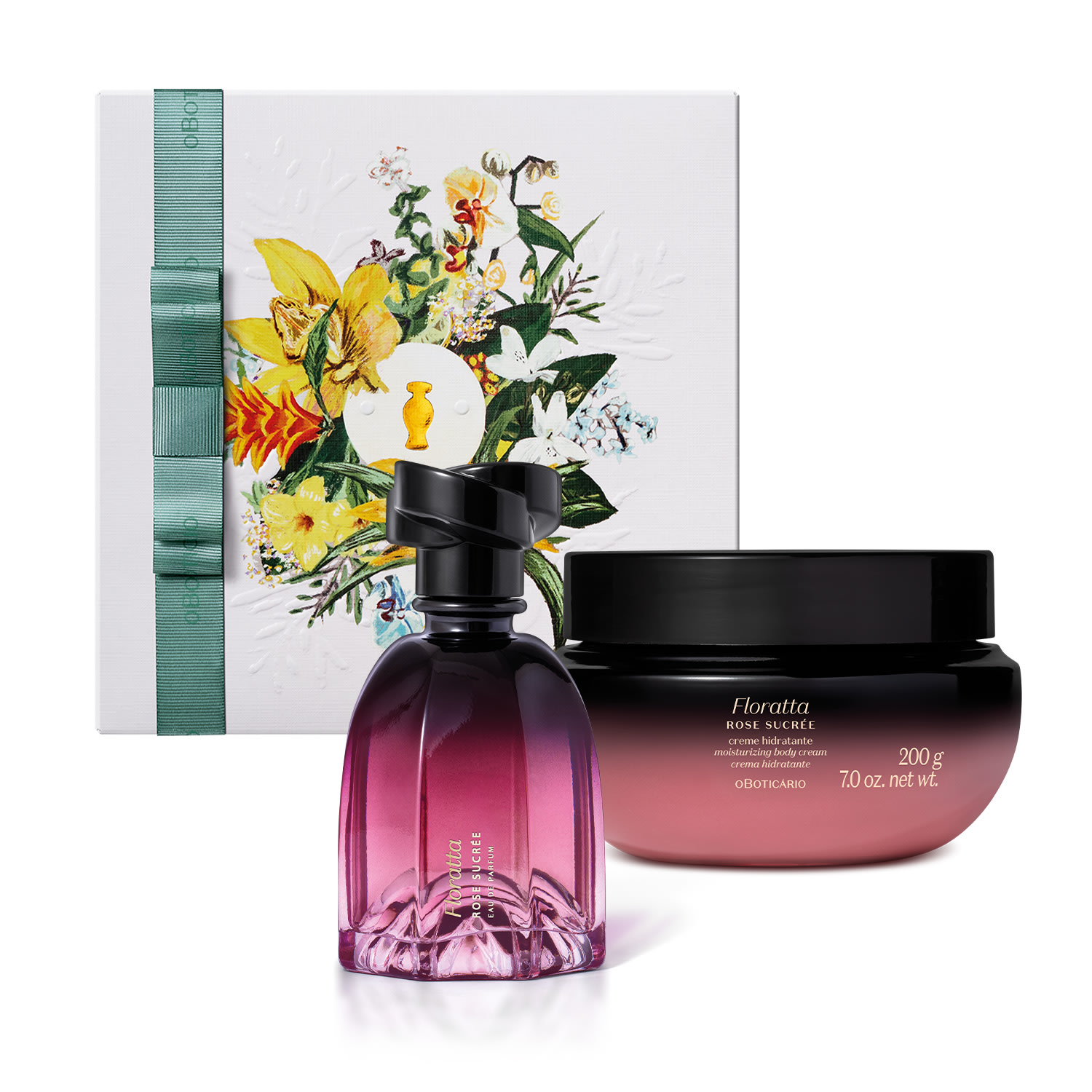 Combo Presente Dia Das Mães Floratta Rose Sucrée: Eau De Parfum 75ml +Creme Corporal 200g