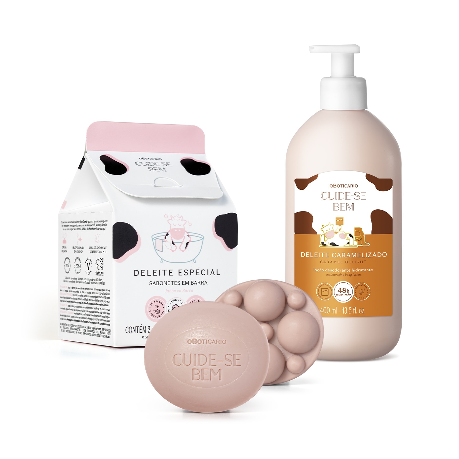 Combo Cuide-se Bem Deleite: Loção Corporal 400ml + Sabonetes Em Barra 2x90g > Combo Cuide-se Bem Deleite: Loção Corporal 400ml + Sabonetes Em Barra 2x90g
