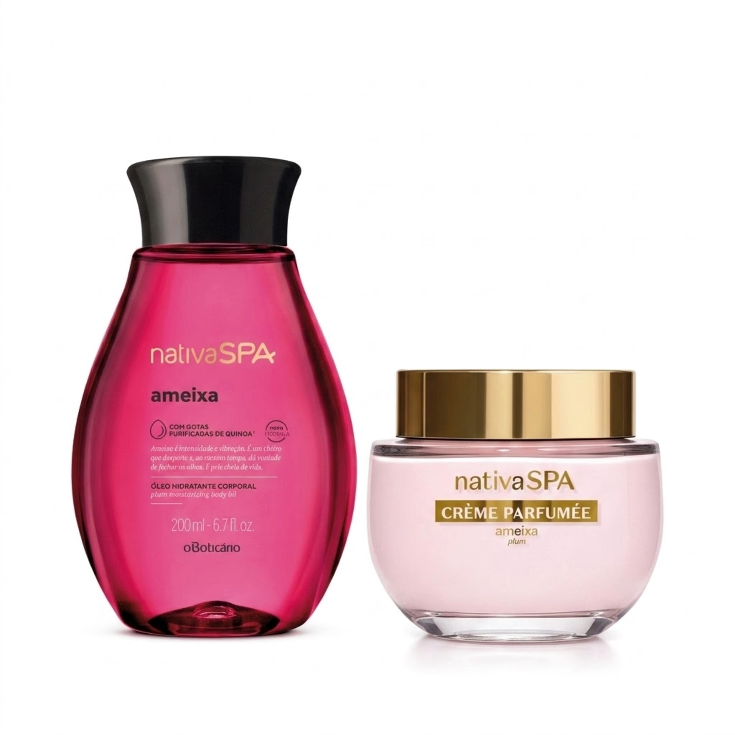 Combo Nativa Spa Ameixa: Crème Parfumèe Ultra Perfumado 200g + Óleo Corporal 200ml > Combo Nativa Spa Ameixa: Crème Parfumèe Ultra Perfumado 200g + Óleo Corporal 200ml