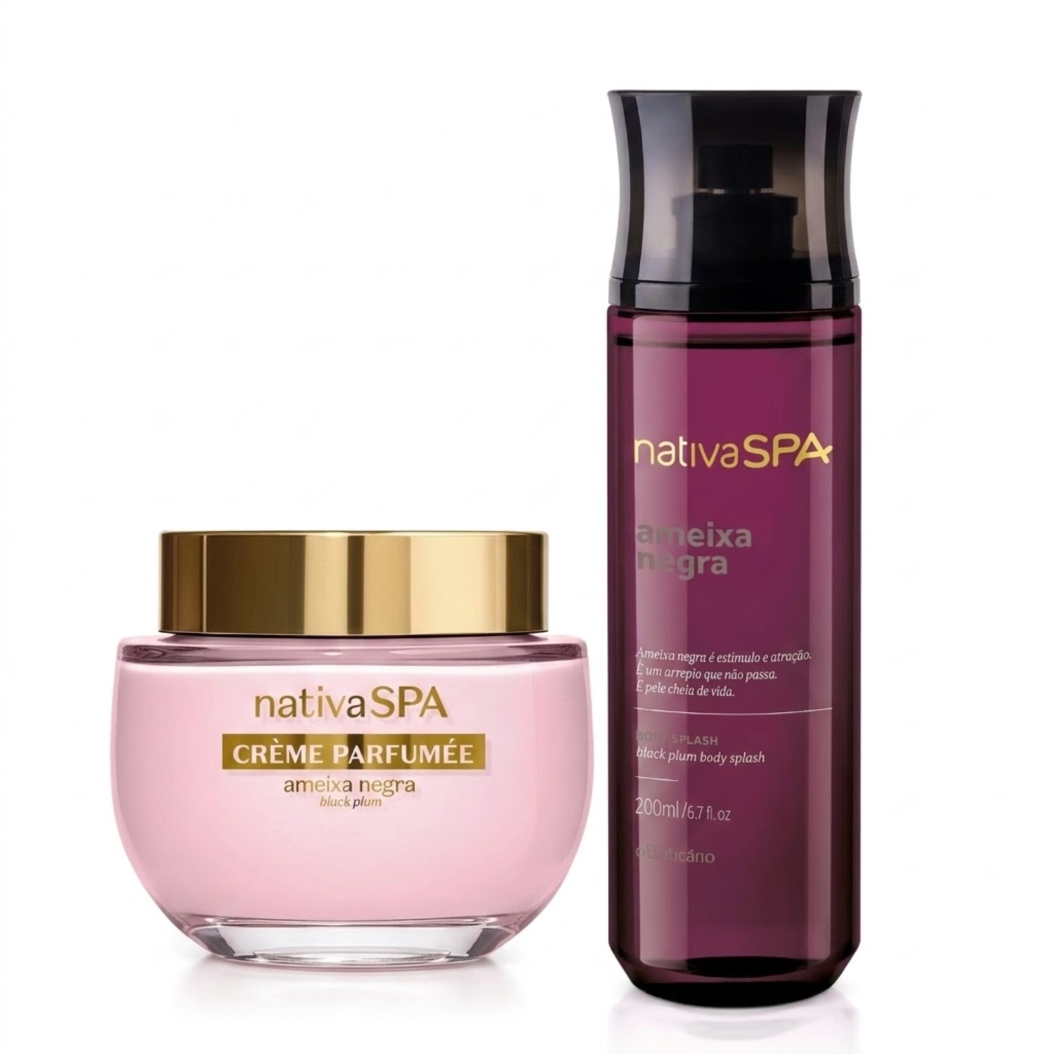 Combo Nativa Spa Ameixa Negra: Crème Parfumèe Ultra Perfumado 200g + Body Splash 200ml