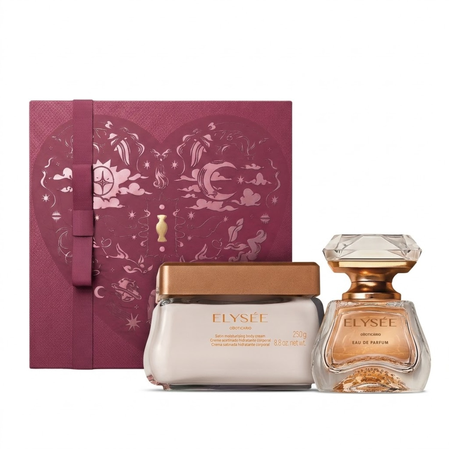 Combo Presente Dia dos Namorados Elysèe: Eau De Parfum 50ml + Creme Acetinado Corporal 250g > Combo Presente Dia dos Namorados Elysèe: Eau De Parfum 50ml + Creme Acetinado Corporal 250g